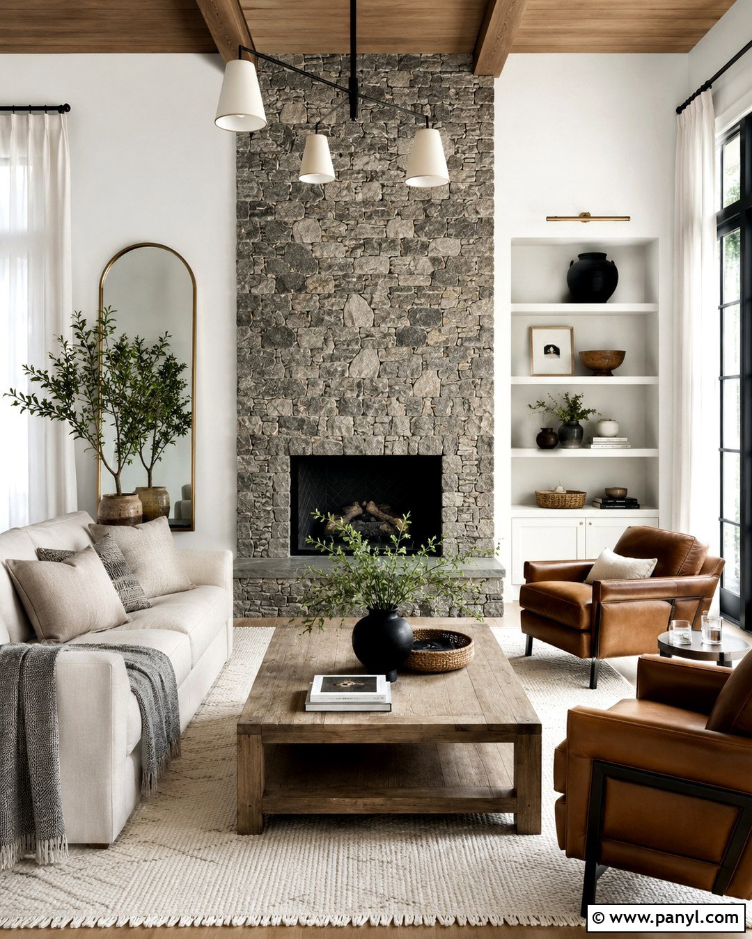 Cracked Pepper Fireplace Wall - 20 Cracked Pepper Walls