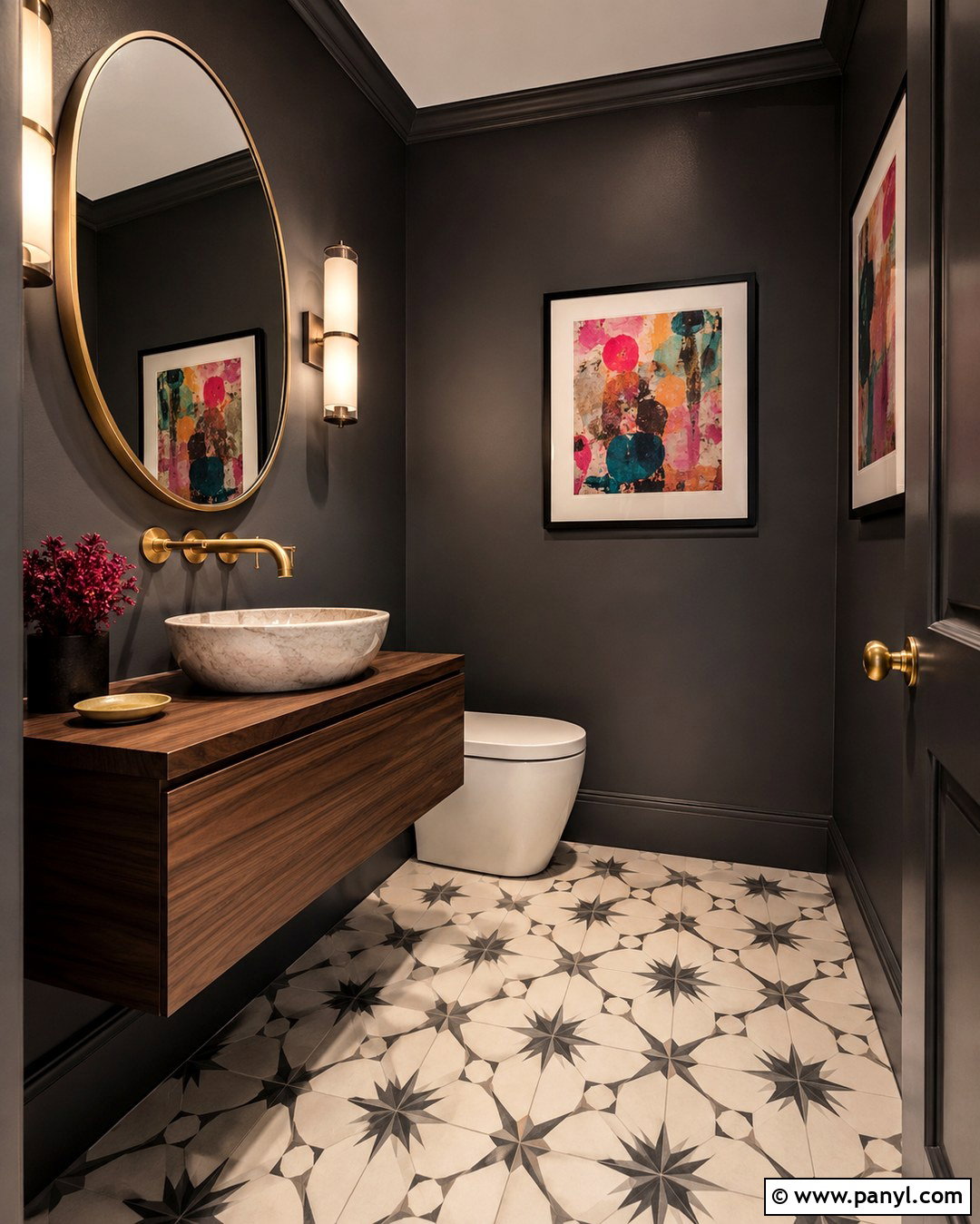Cracked Pepper Powder Room Walls - 20 Cracked Pepper Walls