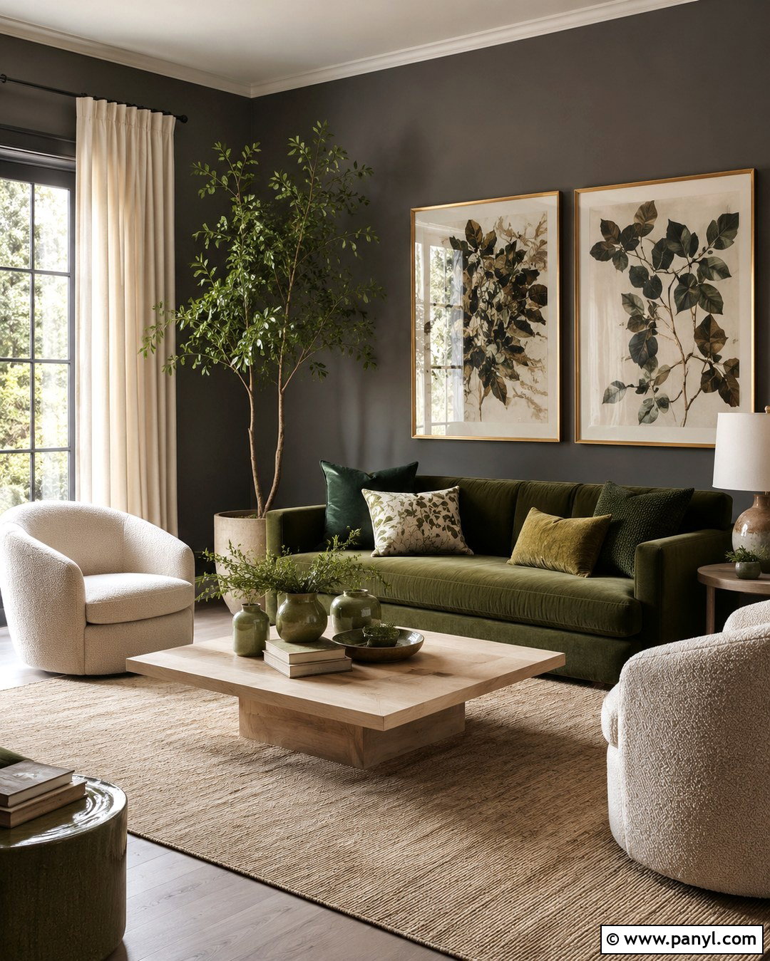 Cracked Pepper Walls With Green Decor - 20 Cracked Pepper Walls