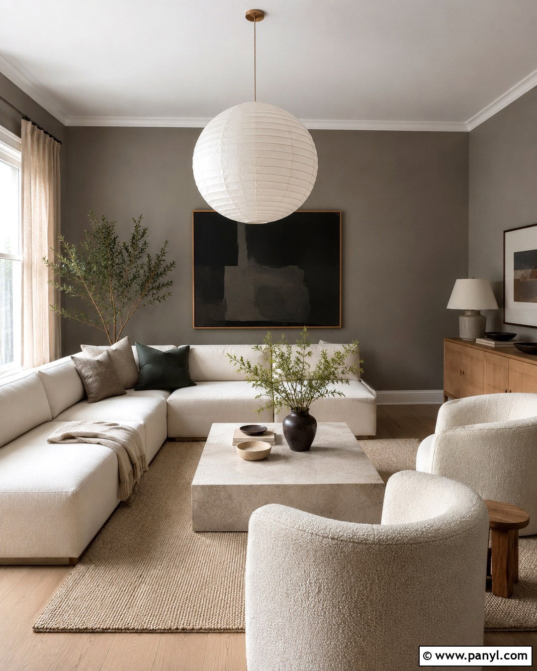 Cracked Pepper Walls With Neutral Decor - 20 Cracked Pepper Walls