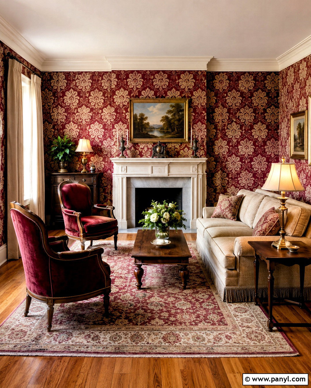 Cranberry Damask Wallpaper Living Room - 20 cranberry damask wallpaper ideas