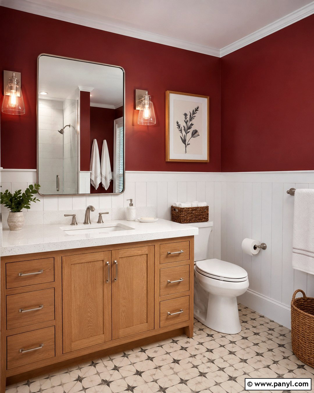 Cranberry Walls In Bathroom - 20 Cranberry Walls