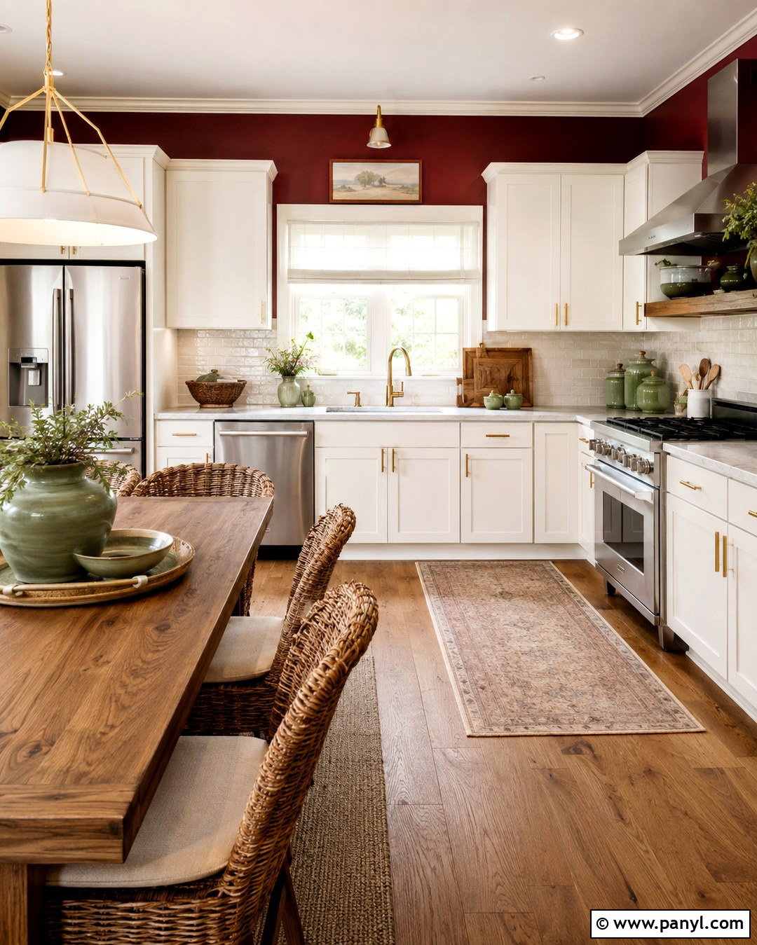 Cranberry Walls In Home Office - 20 Cranberry Walls
