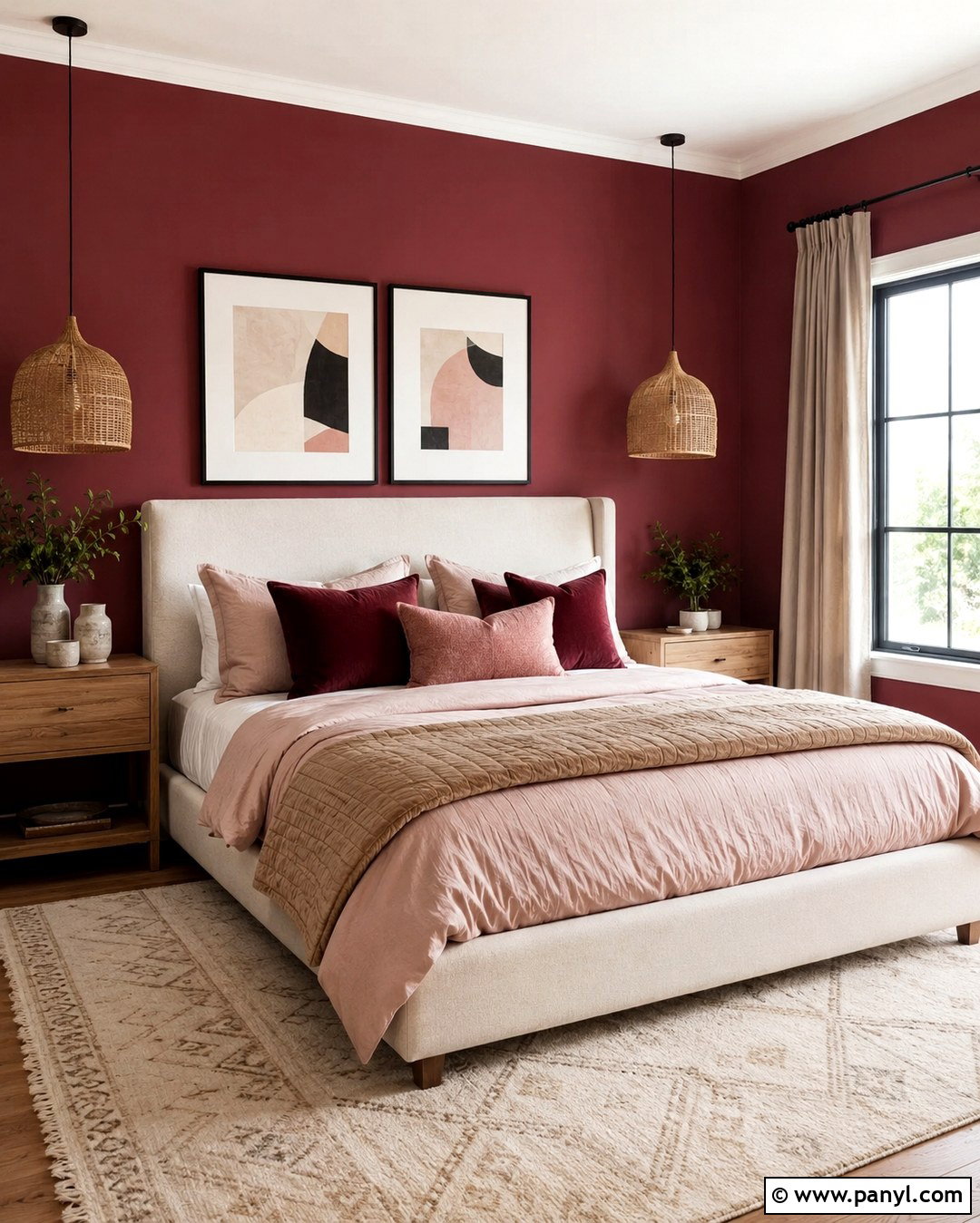 Cranberry Walls With Blush Pink - 20 Cranberry Walls