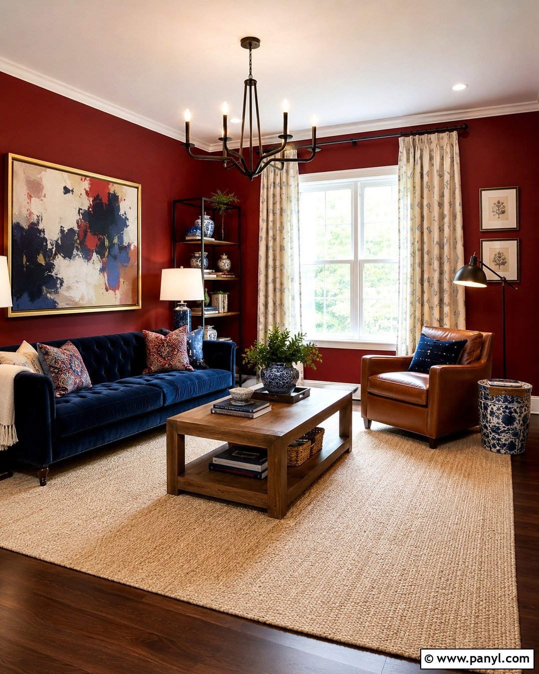 Cranberry Walls With Navy Blue - 20 Cranberry Walls