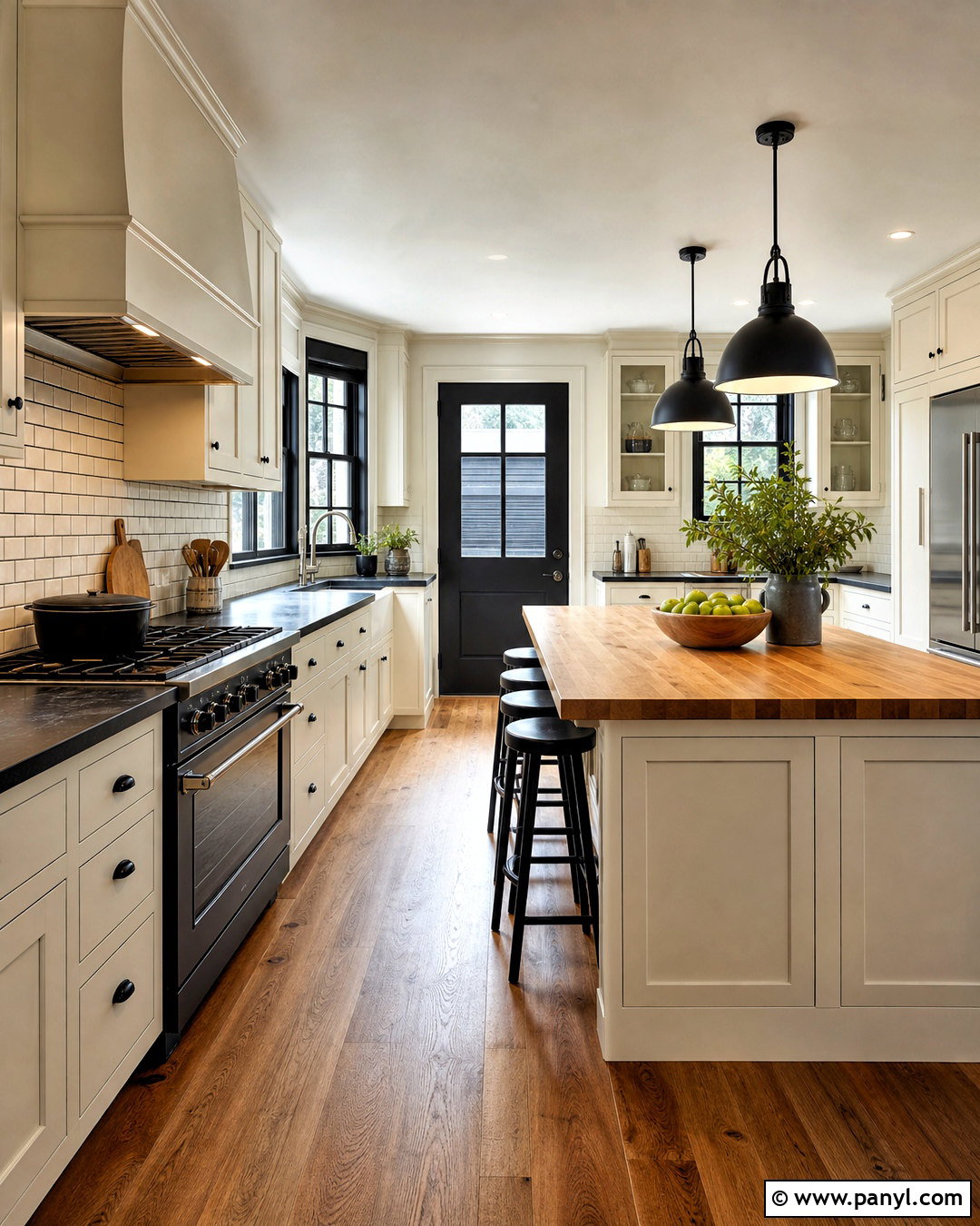 Cream And Black Kitchen - 20 cream kitchen colour schemes