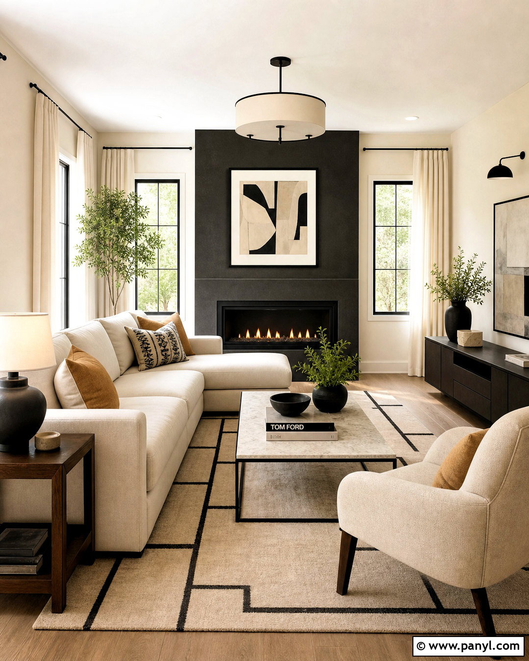 Cream And Black Living Room - 20 cream color room ideas