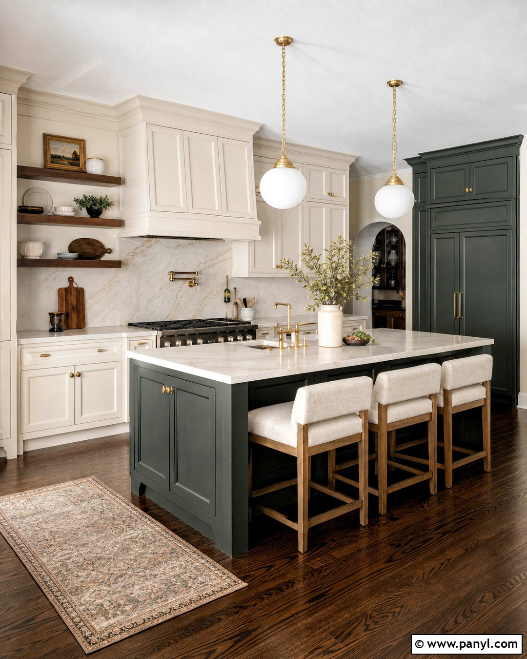 Cream And Forest Green Kitchen - 20 cream kitchen colour schemes