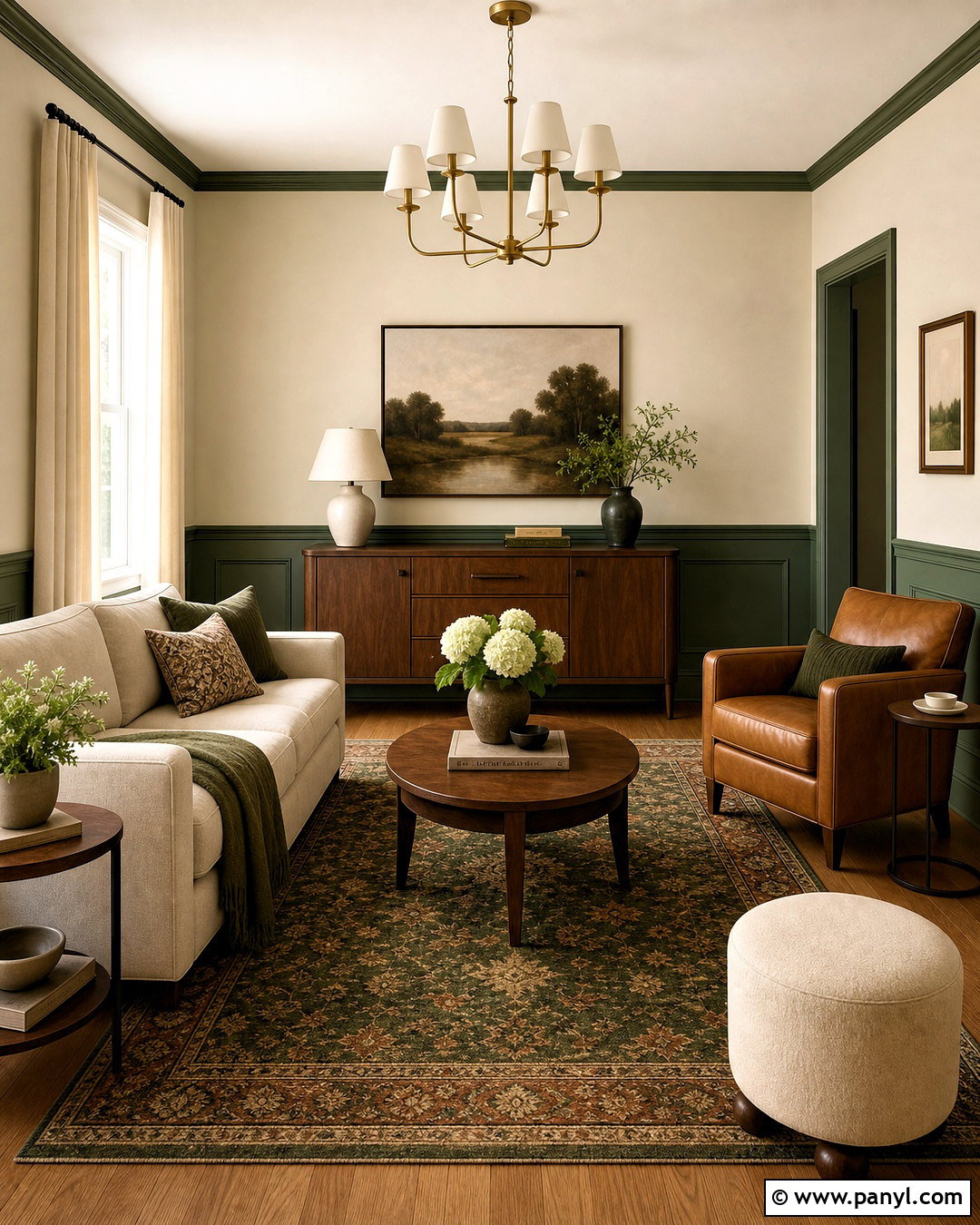 Cream And Forest Green Wall Paint - 20 wall painting colour ideas