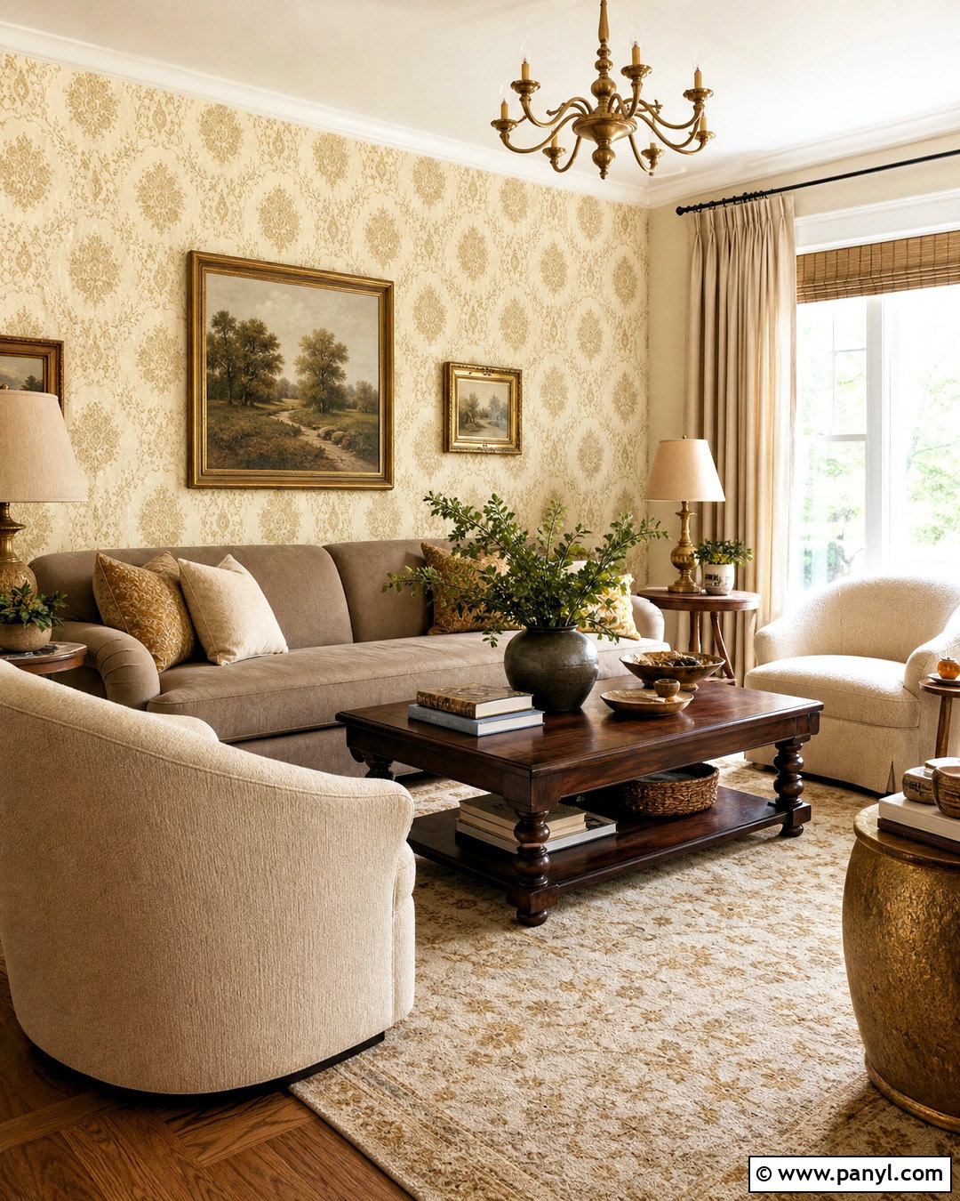 Cream And Gold Wallpaper Living Room - 20 gold wallpaper living room ideas
