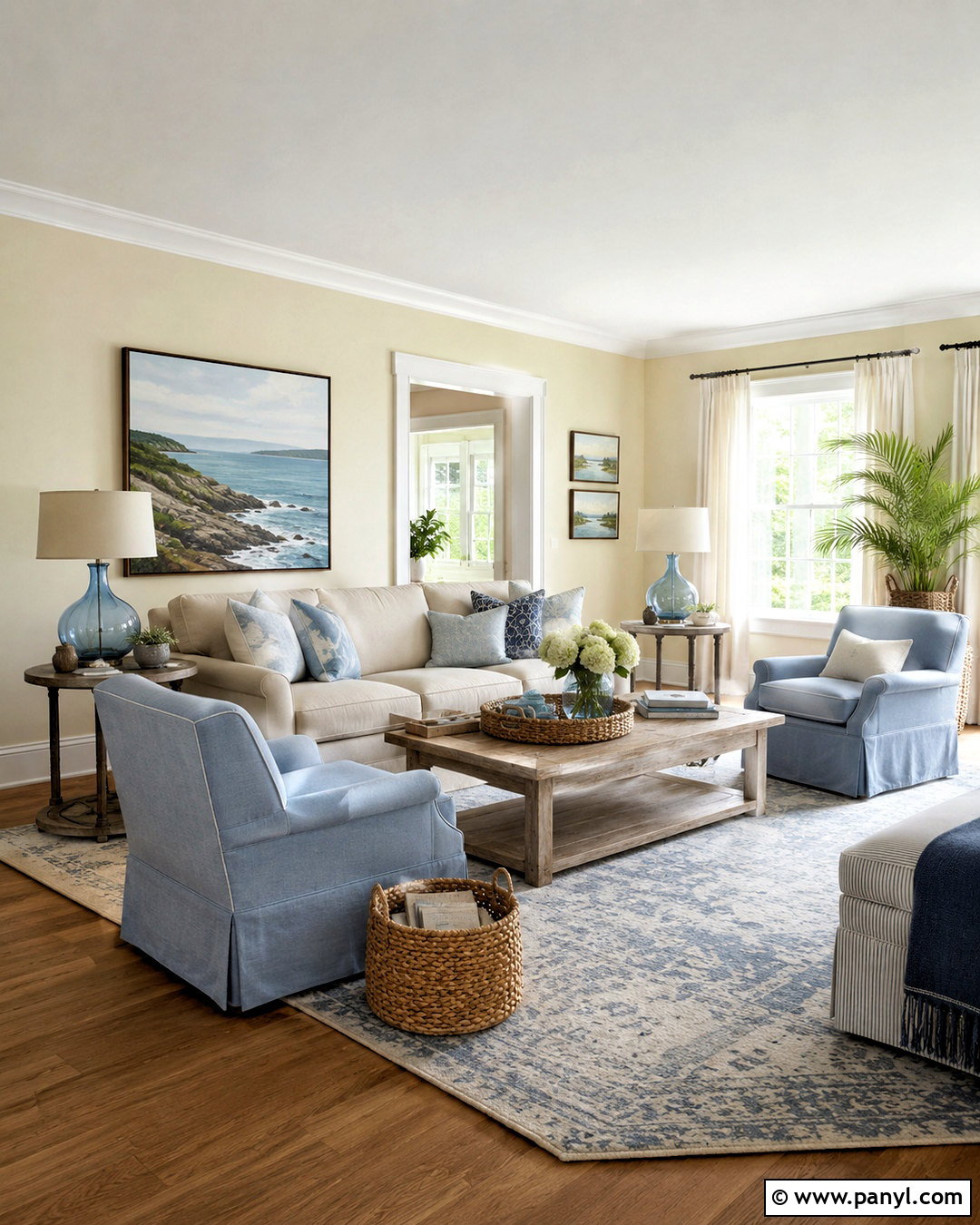 Cream And Light Blue Living Room - 20 cream paint living room ideas