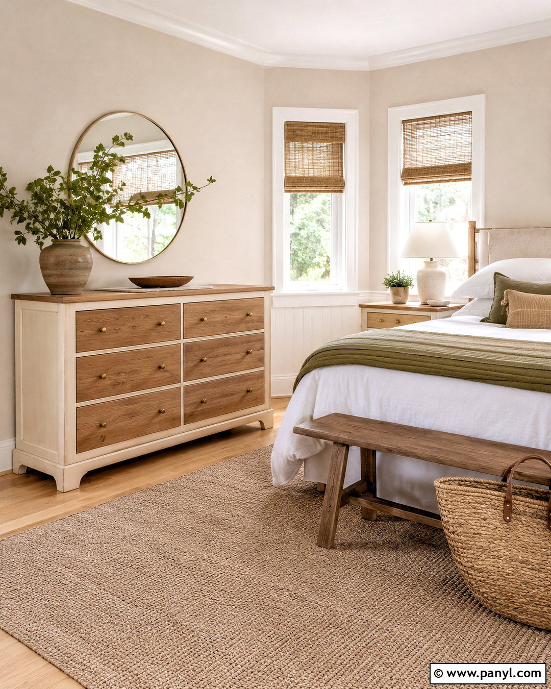 Cream And Natural Wood Dresser - 20 dresser color ideas