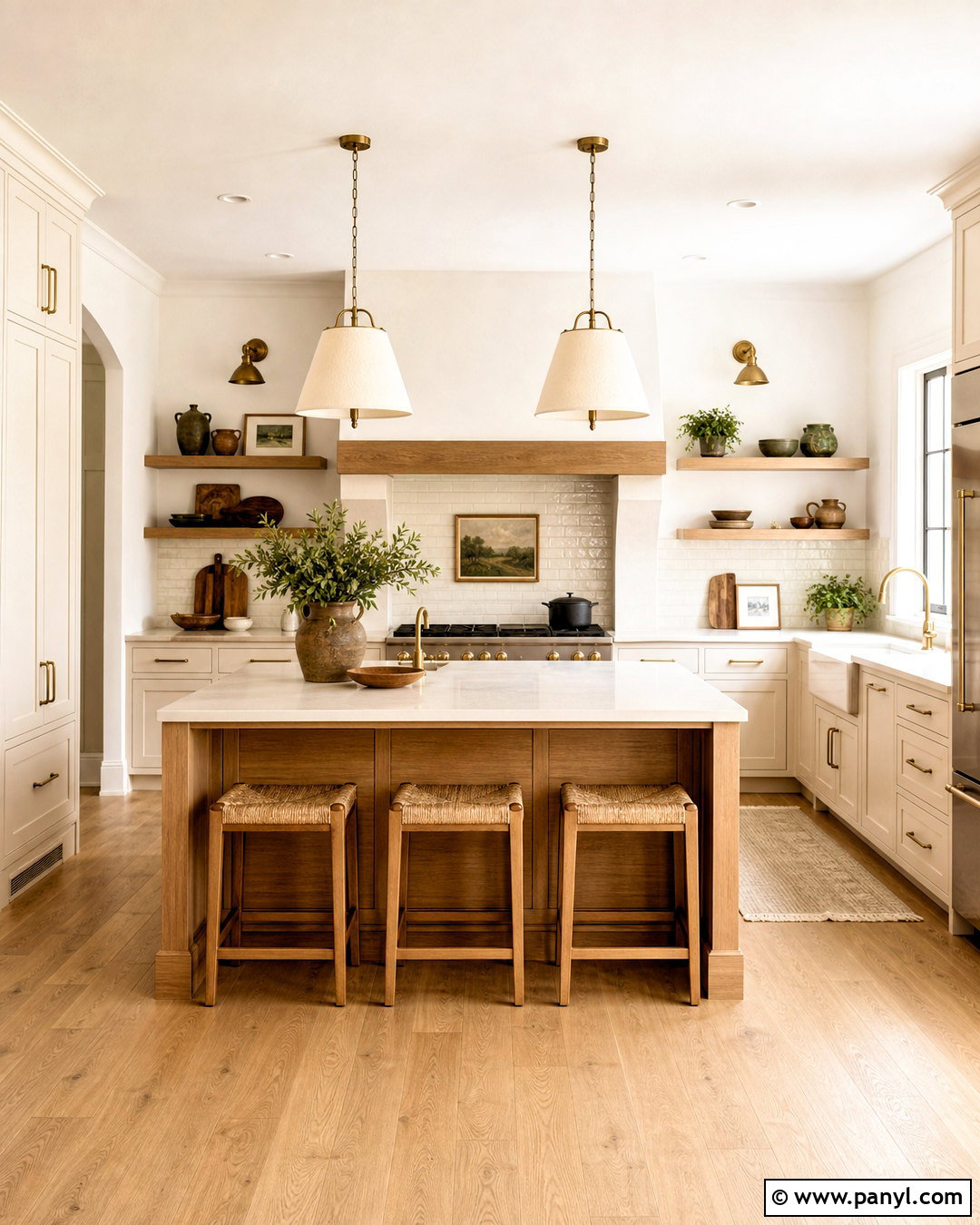 Cream And Natural Wood Kitchen - 20 kitchen room colour ideas