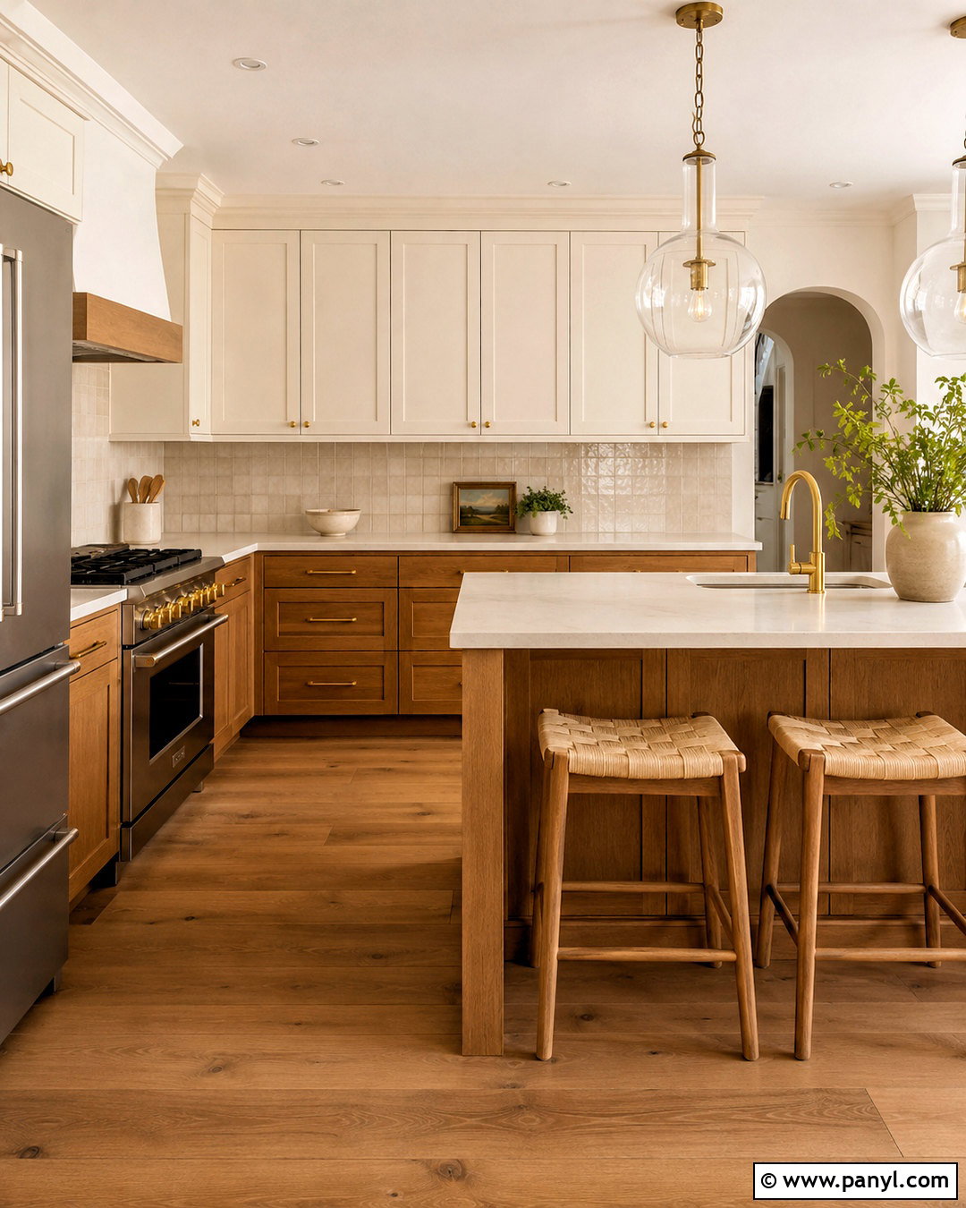 Cream And Natural Wood Kitchen - 20 kitchen color themes
