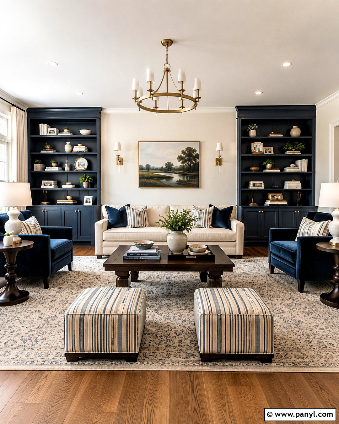 Cream And Navy Living Room - 20 cream paint living room ideas