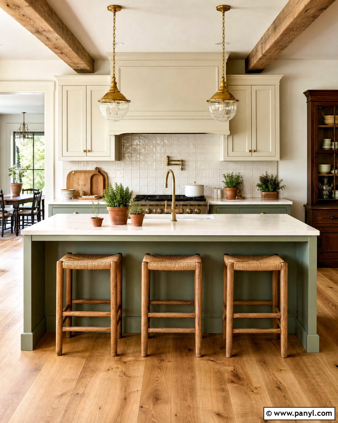Cream And Sage Green Farmhouse Kitchen - 20 farmhouse kitchen color scheme ideas