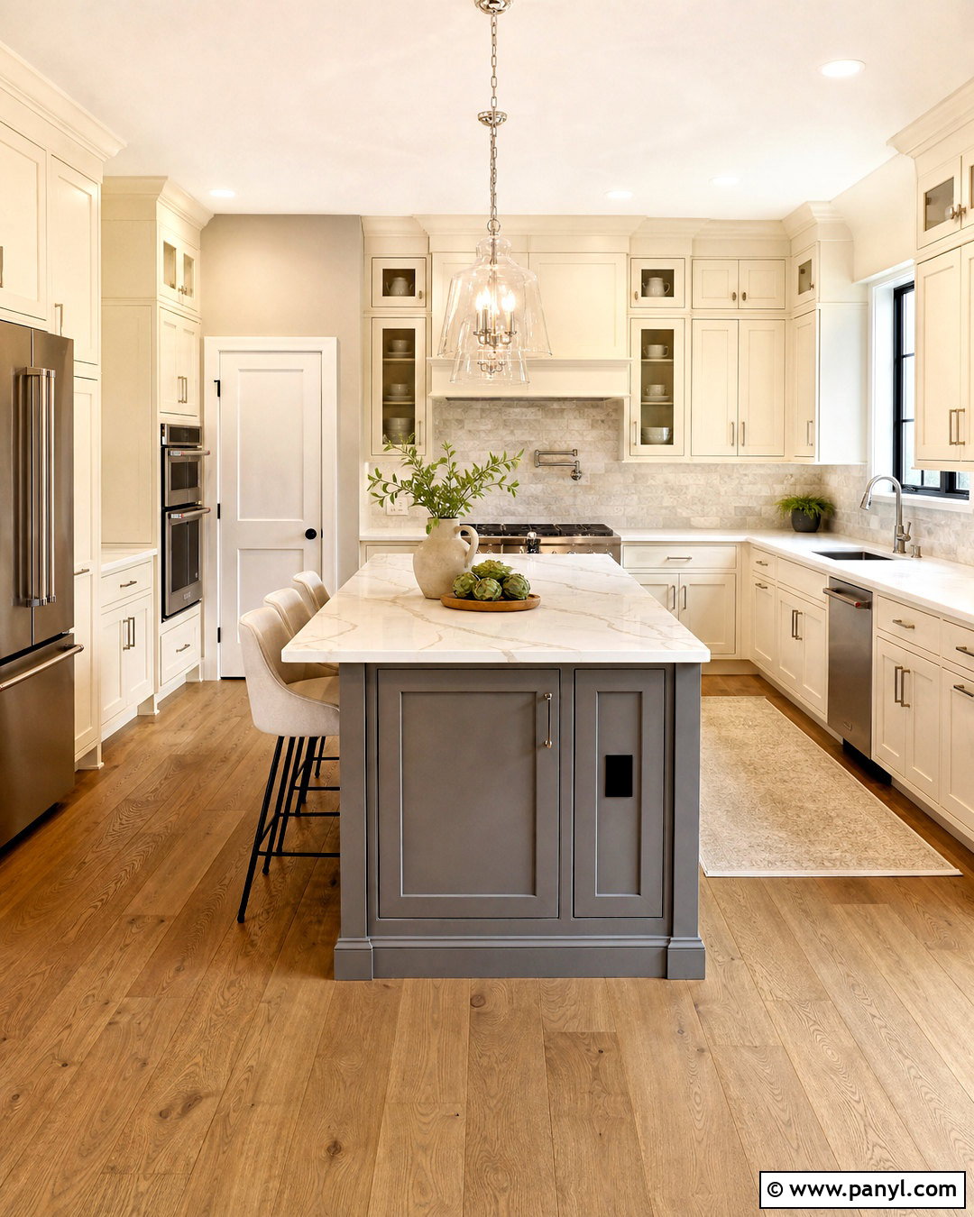 Cream And Soft Gray Kitchen - 20 cream kitchen colour schemes