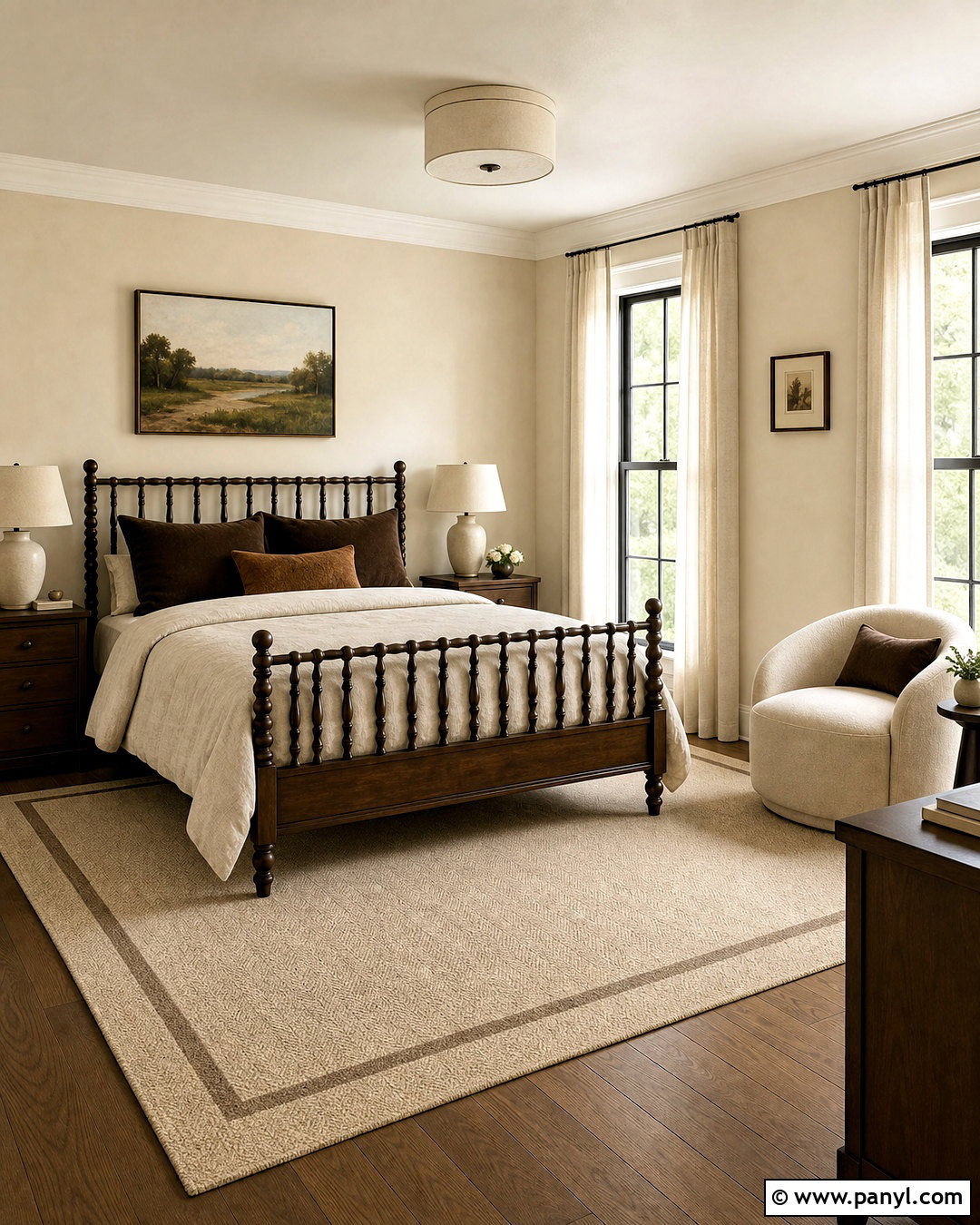 Cream And Walnut Bedroom - 20 cream color room ideas