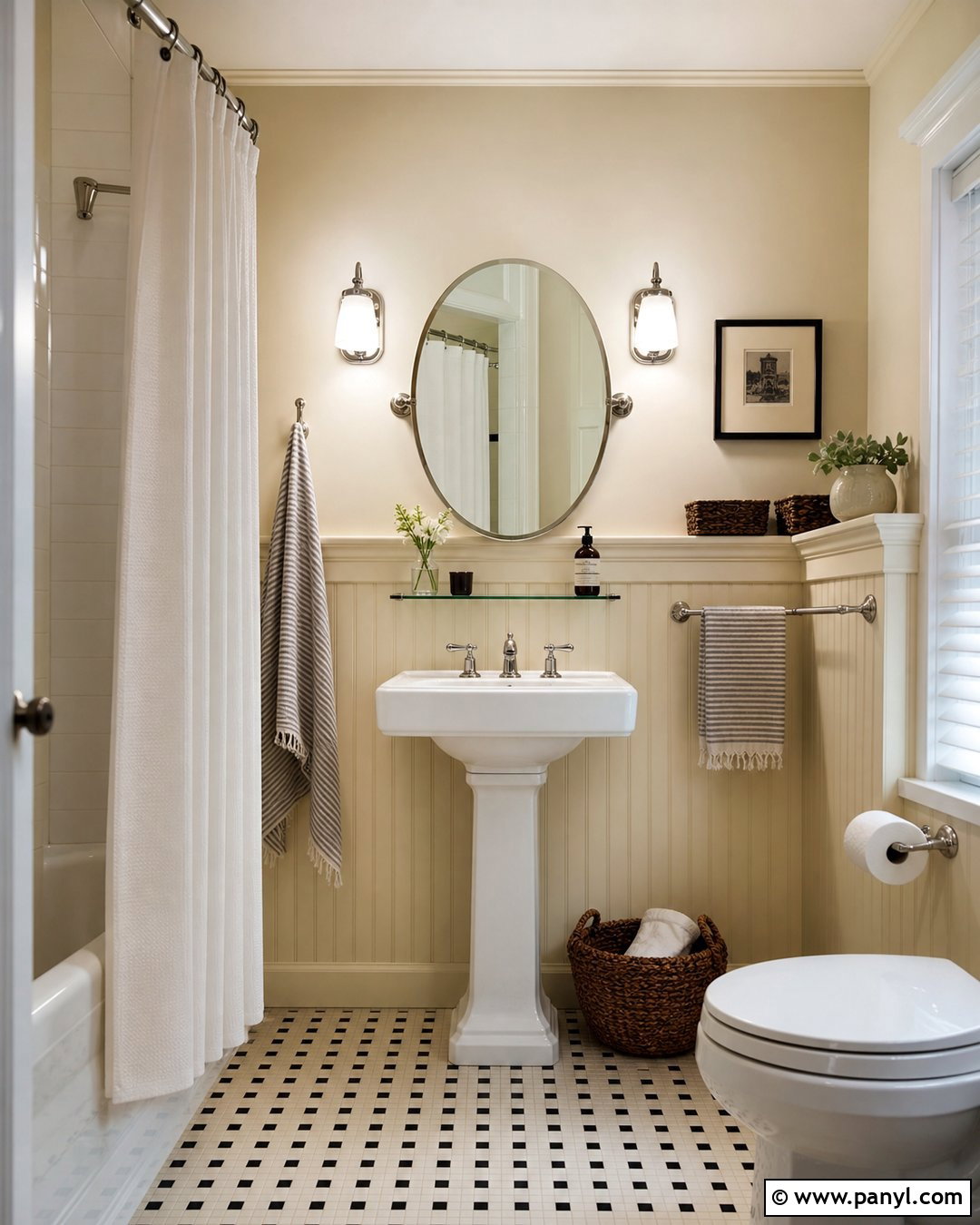Cream Bathroom Walls With Beadboard - 25 Cream Bathroom Walls