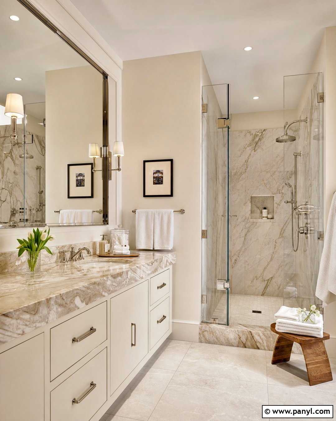 Cream Bathroom Walls With Marble - 25 Cream Bathroom Walls
