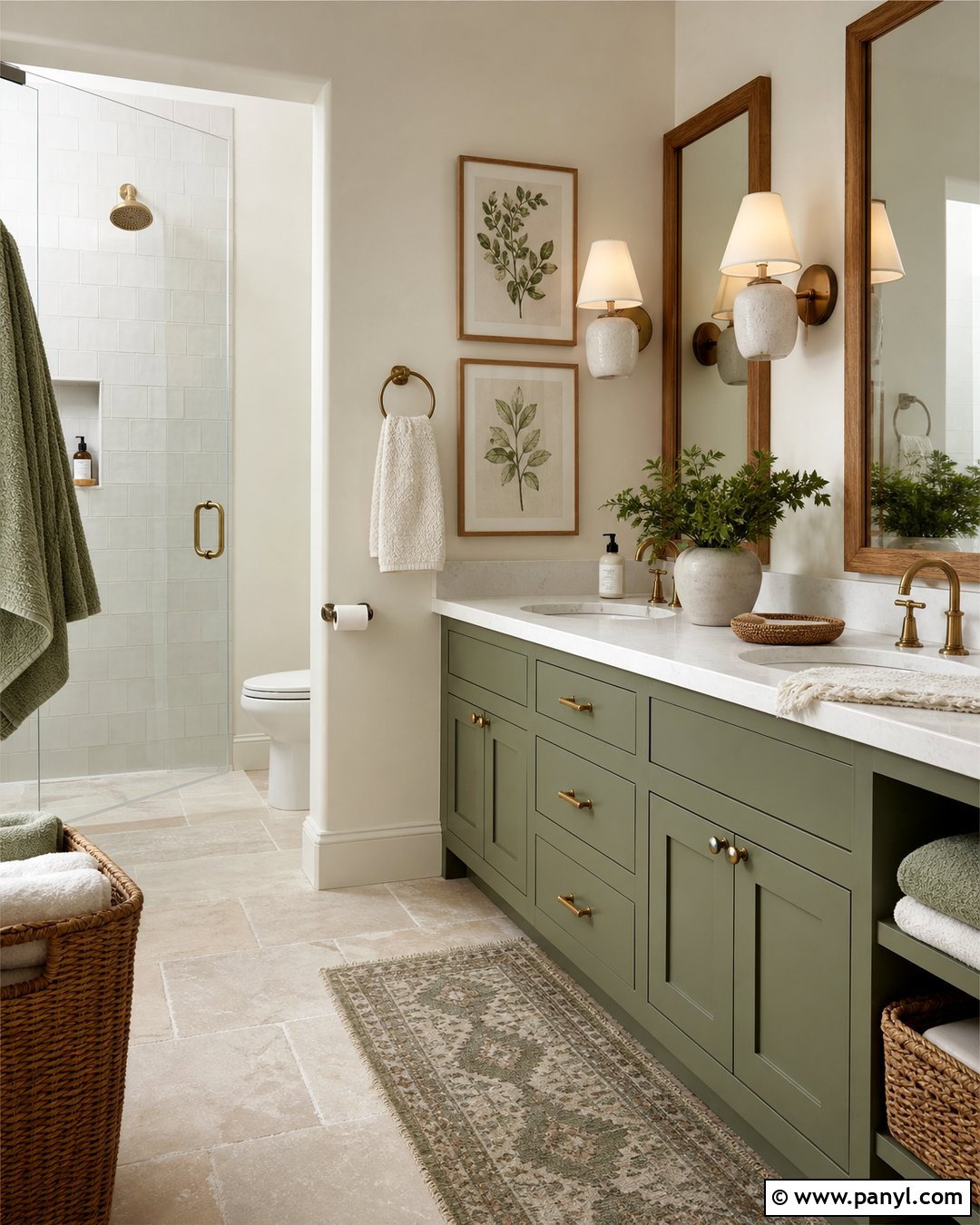 Cream Bathroom Walls With Sage Green Vanity - 25 Cream Bathroom Walls