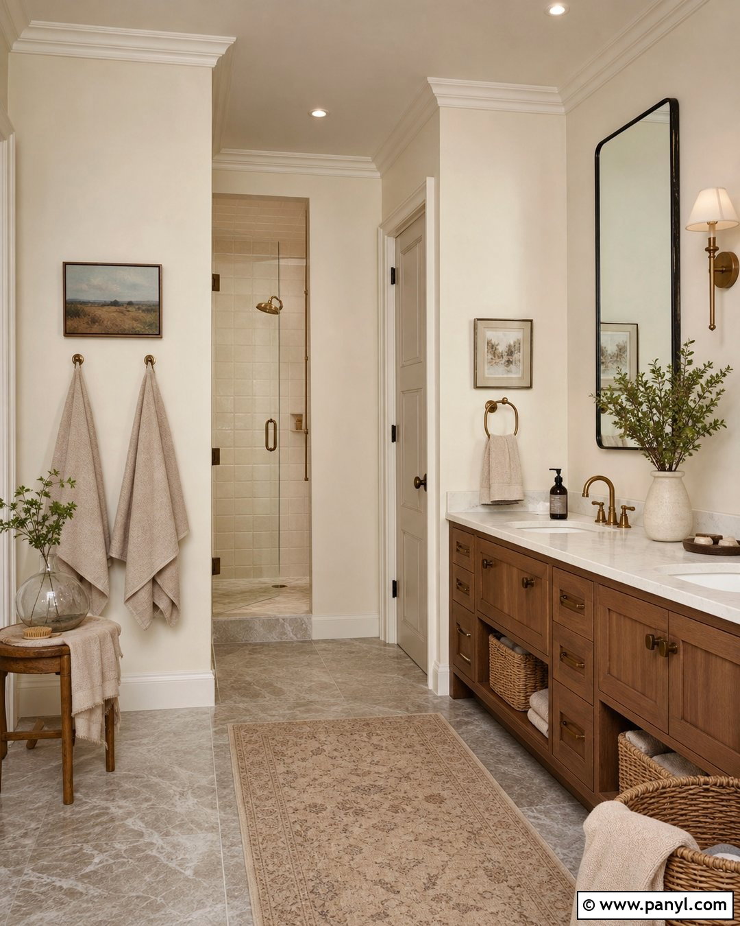 Cream Bathroom Walls - 20 Bathroom Wall Color With Gray Floor Ideas