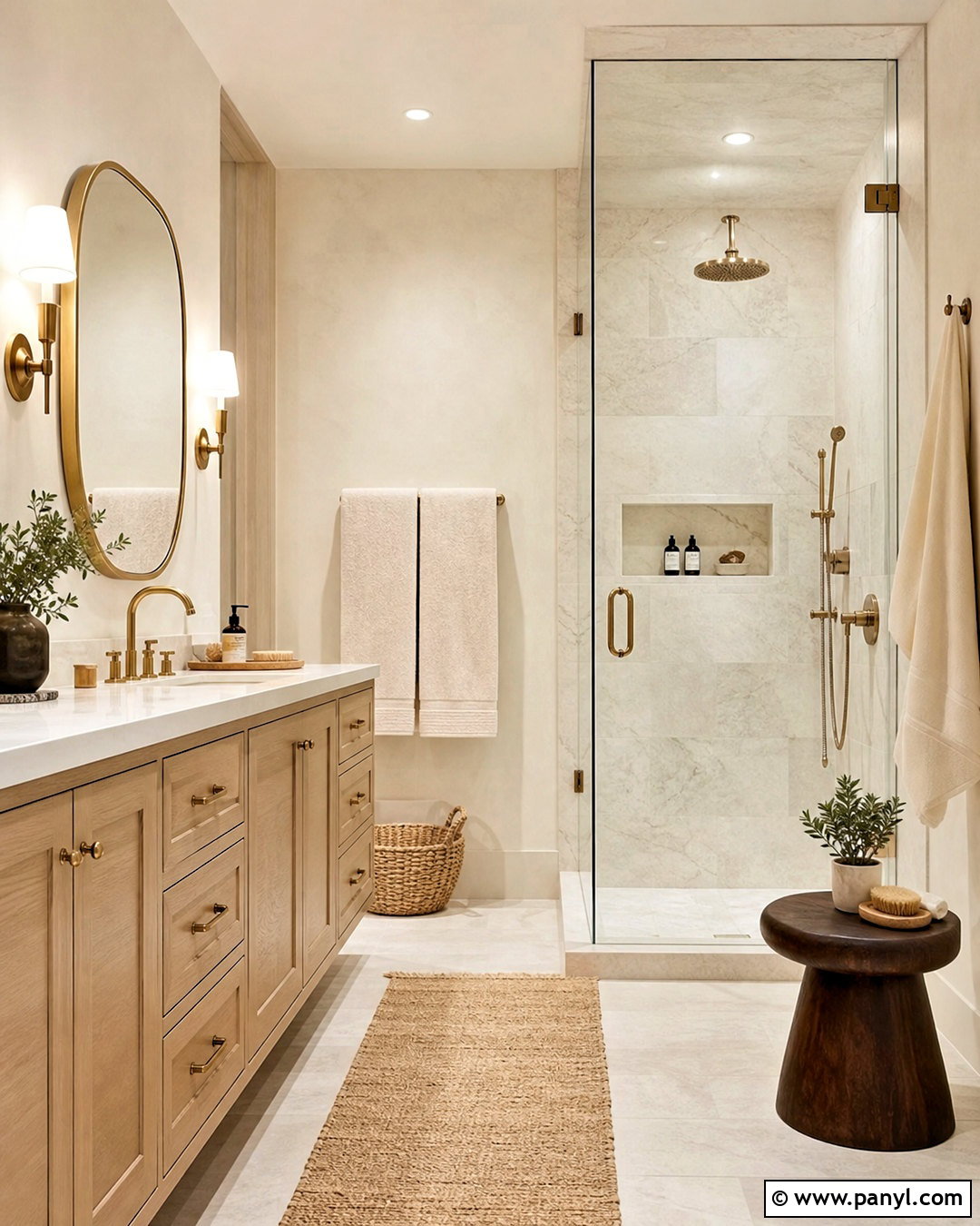 Cream Bathroom With Marble - 20 cream wall paint ideas
