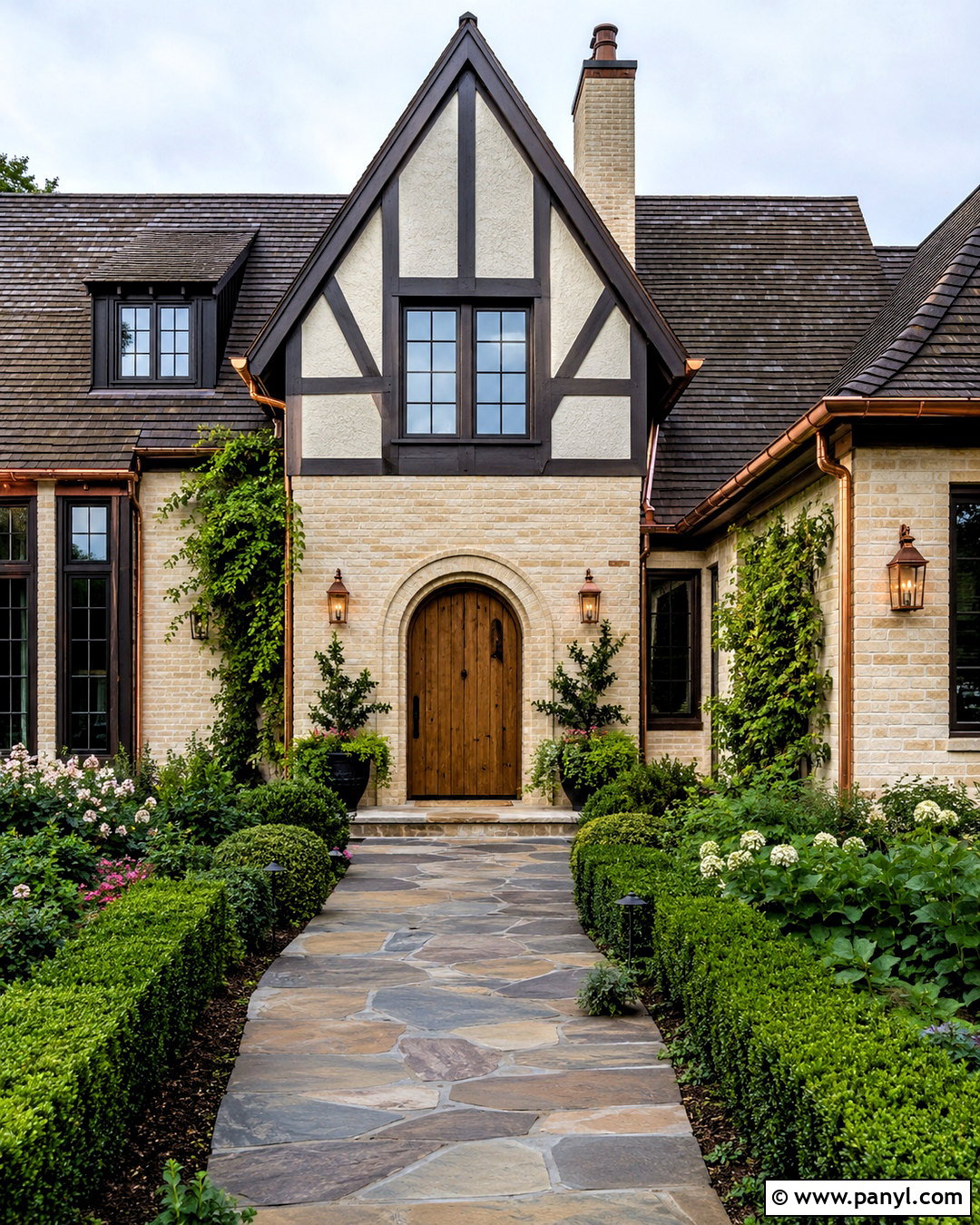 Cream Brick Stain Tudor House - 20 brick stain exterior before and after ideas