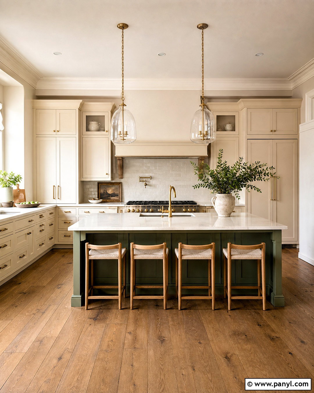 Cream Cabinets With A Sage Kitchen Island - 20 sage and cream kitchen ideas