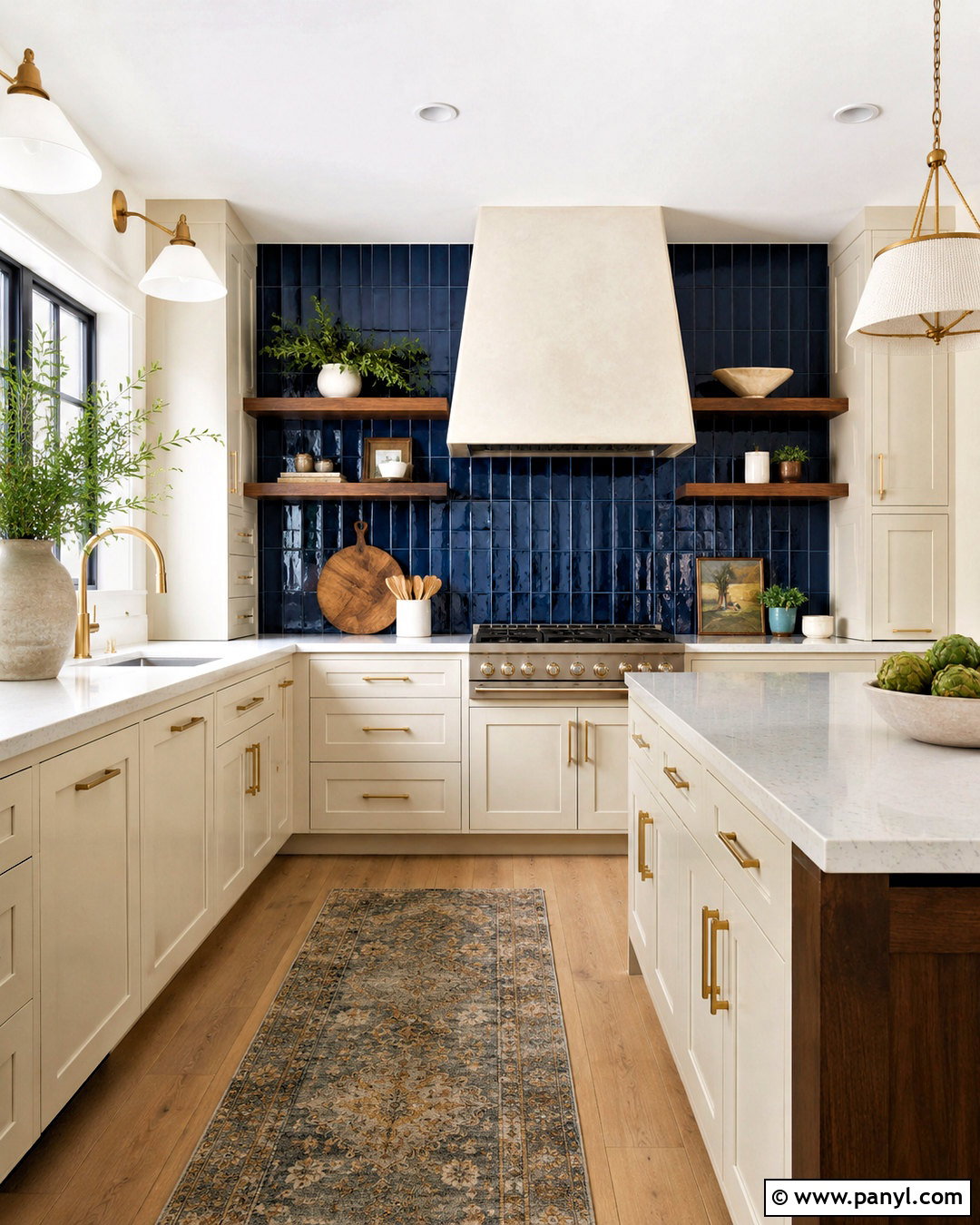 Cream Cabinets With Navy Backsplash - 20 navy and cream kitchen ideas