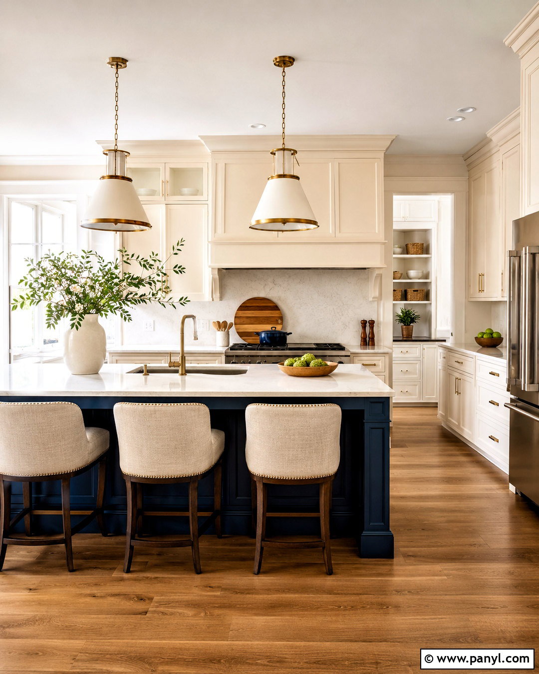 Cream Cabinets With Navy Kitchen Island - 20 navy and cream kitchen ideas