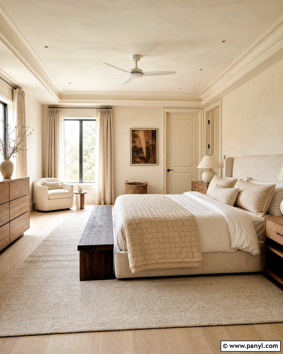 Cream Color Drenched Bedroom - 20 cream color room ideas
