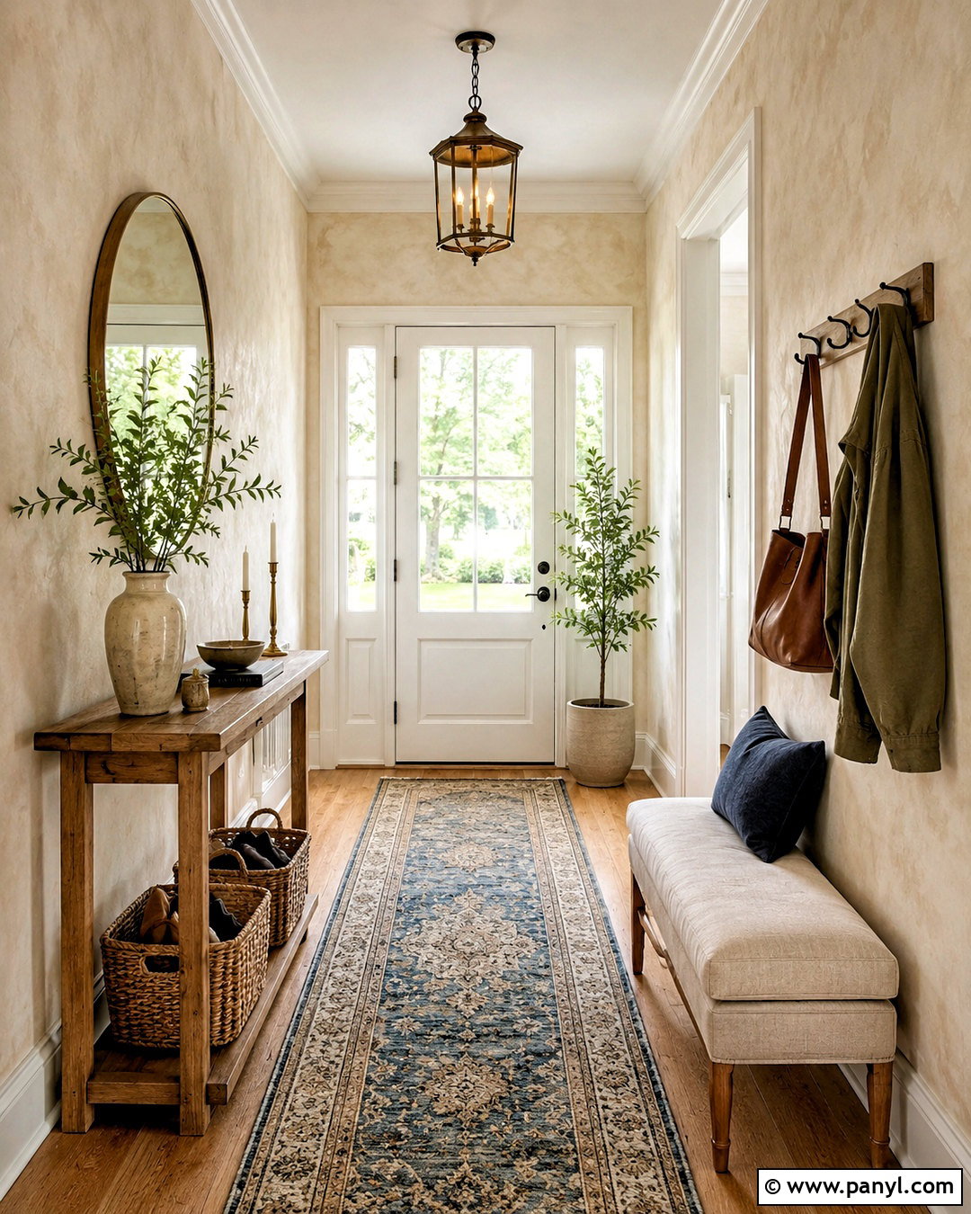 Cream Color Washed Walls In An Entryway - 20 color washing walls