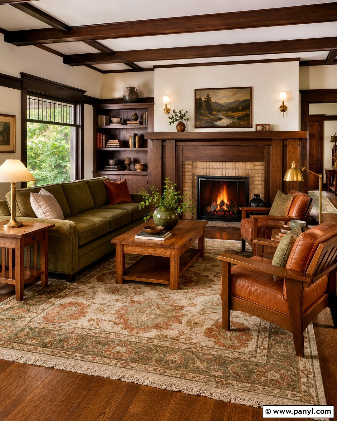 Cream Craftsman Living Room With Dark Brown Trim - 20 Cream Walls With Dark Brown Trim Ideas