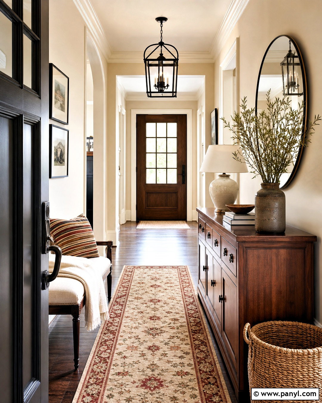 Cream Entryway With Dark Wood - 20 cream wall paint ideas