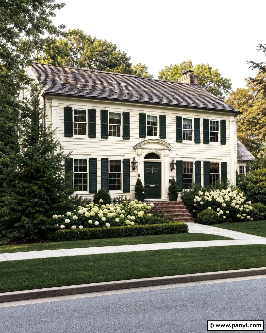 Cream Exterior Wall Paint With Forest Green - 35 exterior wall paint ideas