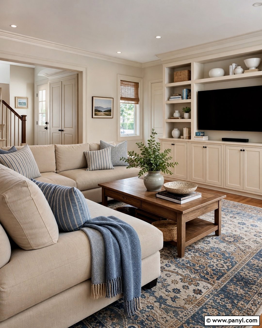Cream Family Room Walls And Trim - 25 Same Color Trim And Walls