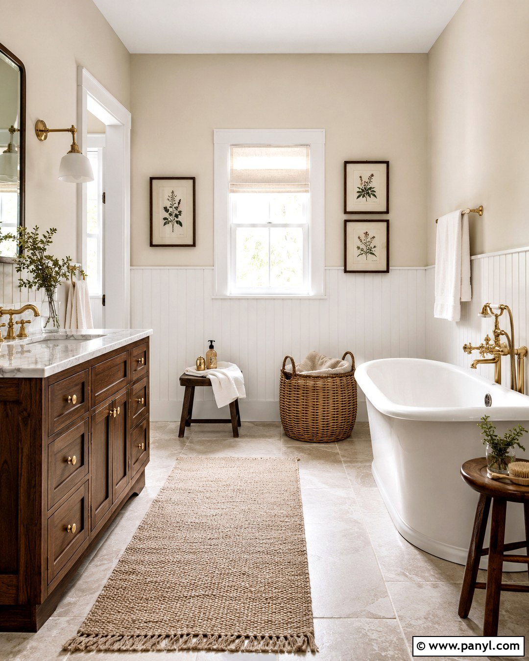 Cream Farmhouse Bathroom - 20 Farmhouse Bathroom Paint Colors Wall Ideas