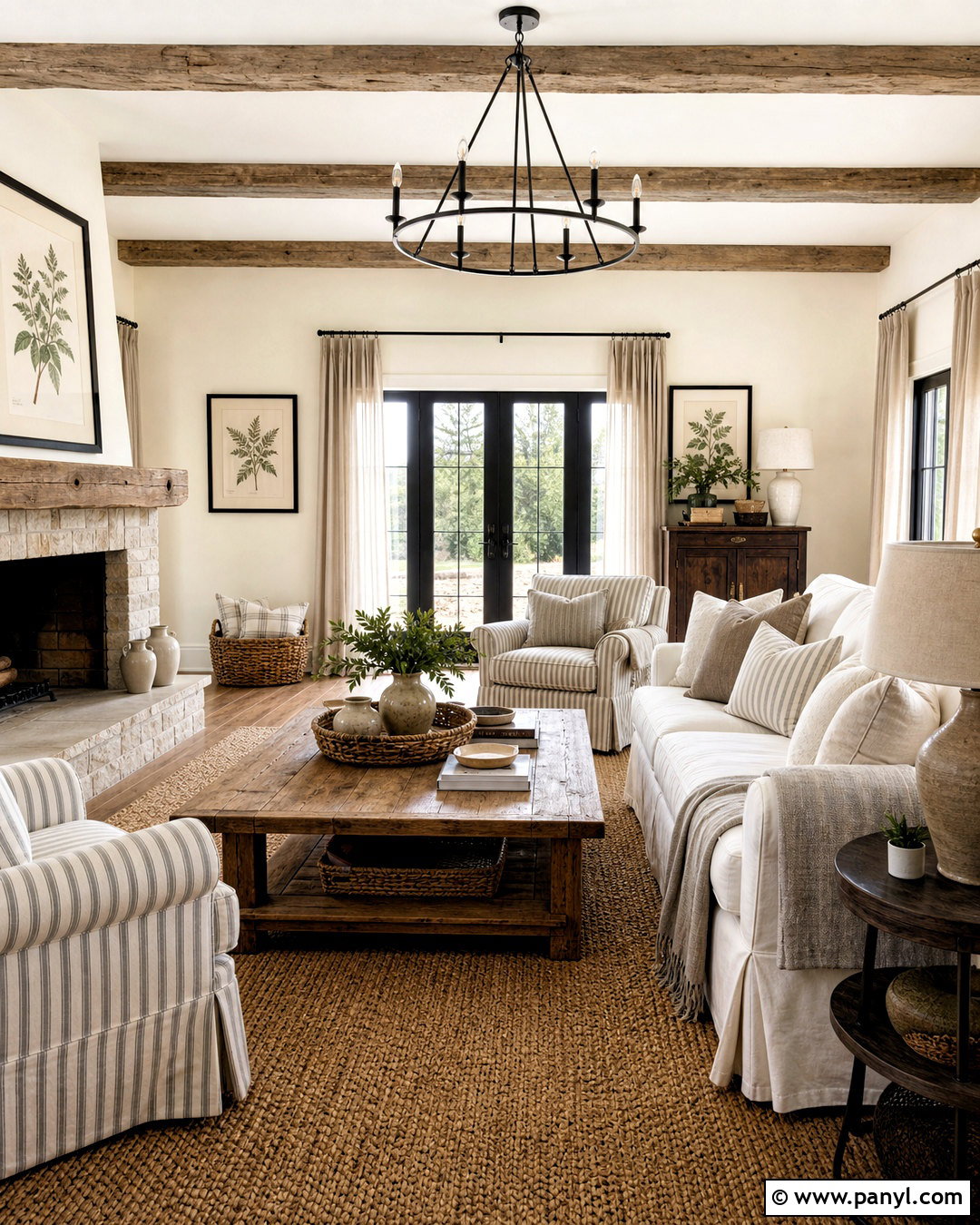 Cream Farmhouse Living Room - 20 cream wall paint ideas