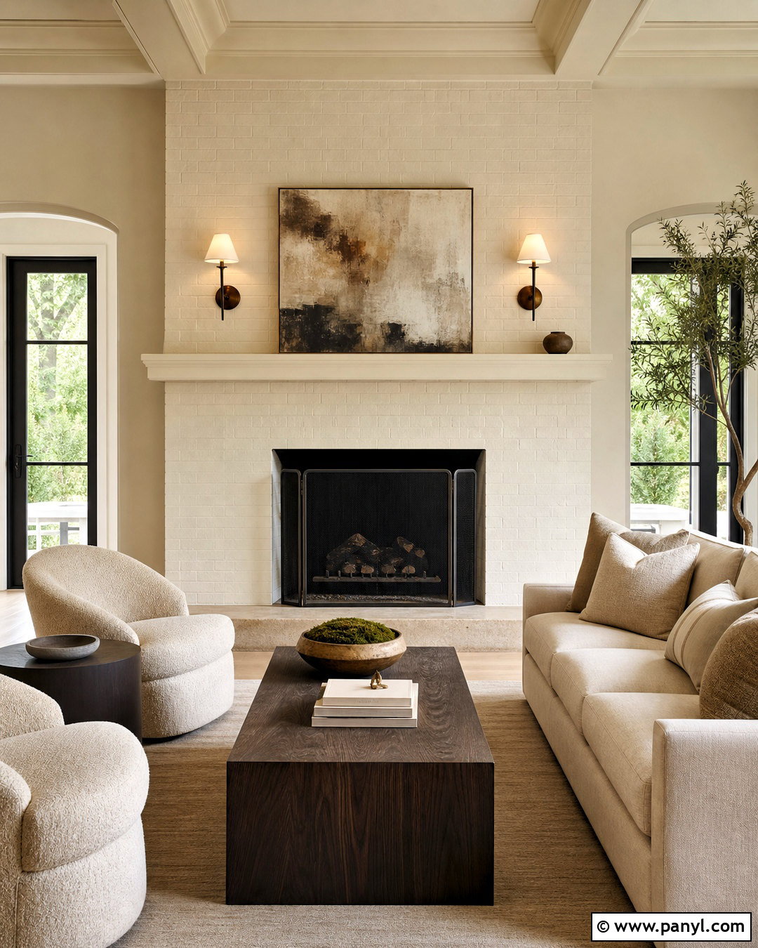 Cream Fireplace - 20 fireplace painting ideas