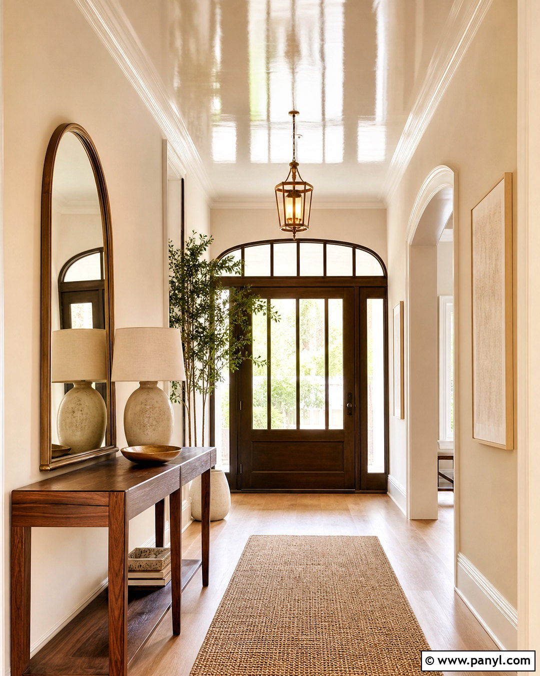 Cream High Gloss Entryway Ceiling - 20 high gloss ceiling ideas