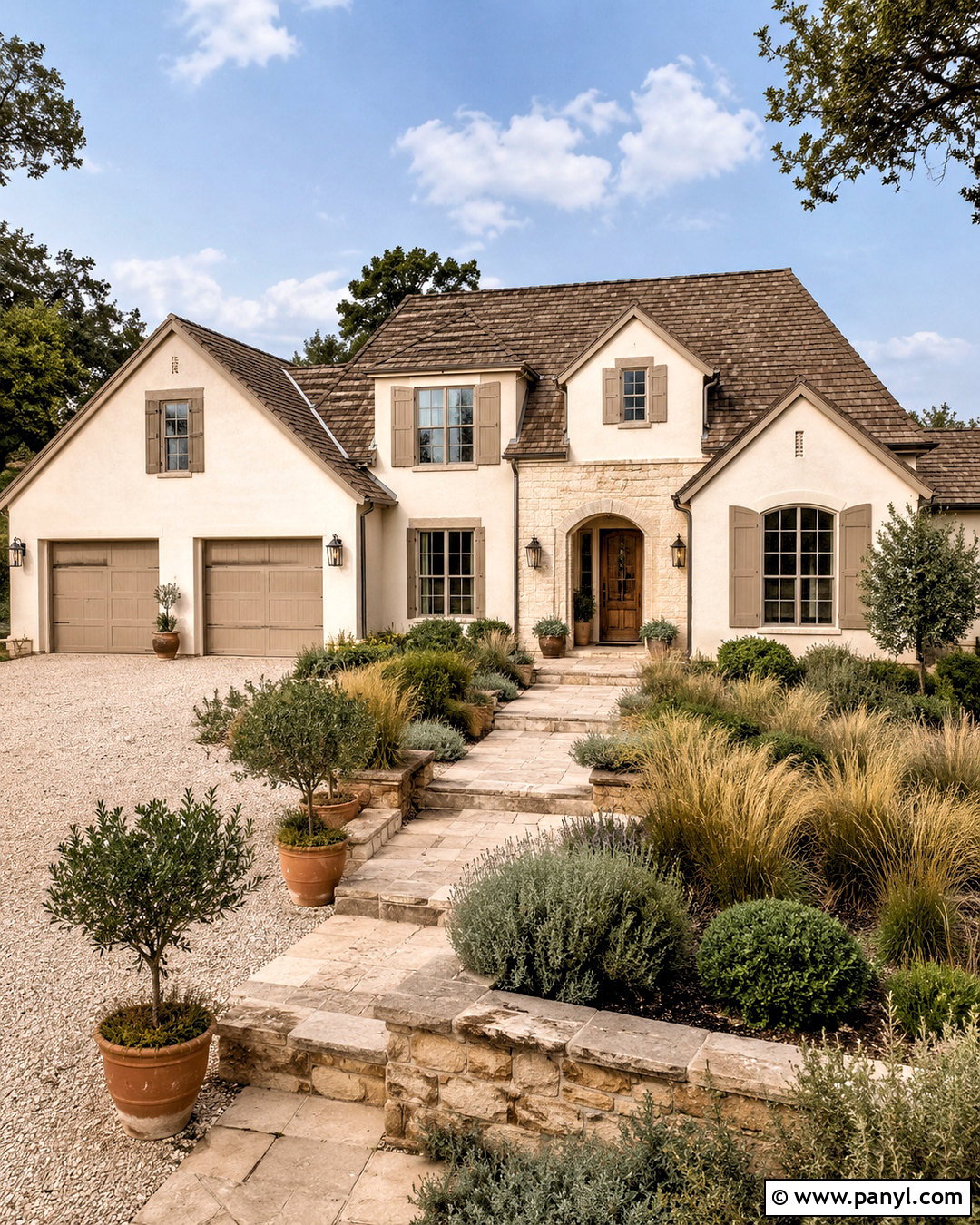 Cream House With Tonal Beige Accents - 20 outside house colour ideas