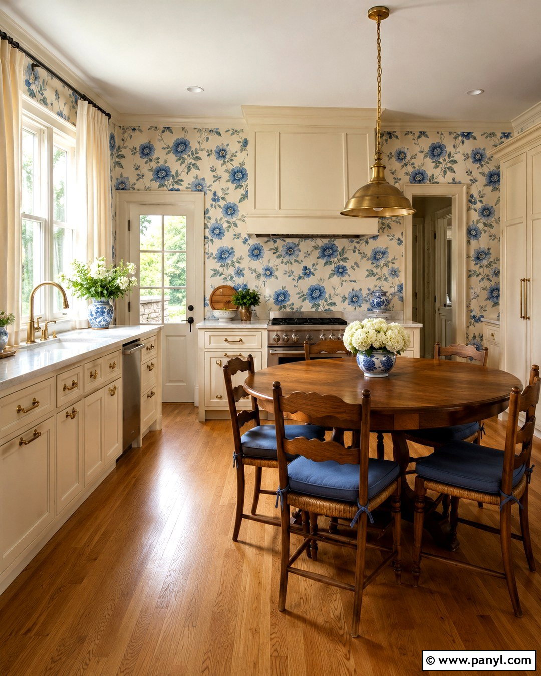 Cream Kitchen With Blue Floral Walls - 20 Cream Kitchen Blue Walls