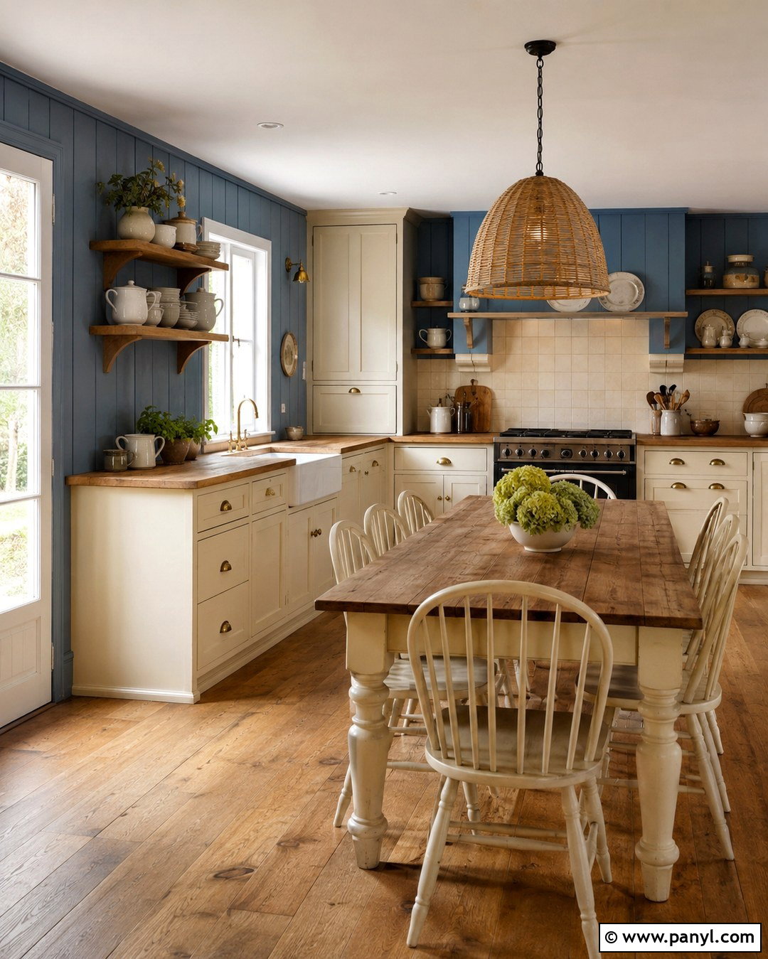 Cream Kitchen With Blue Paneled Walls - 20 Cream Kitchen Blue Walls