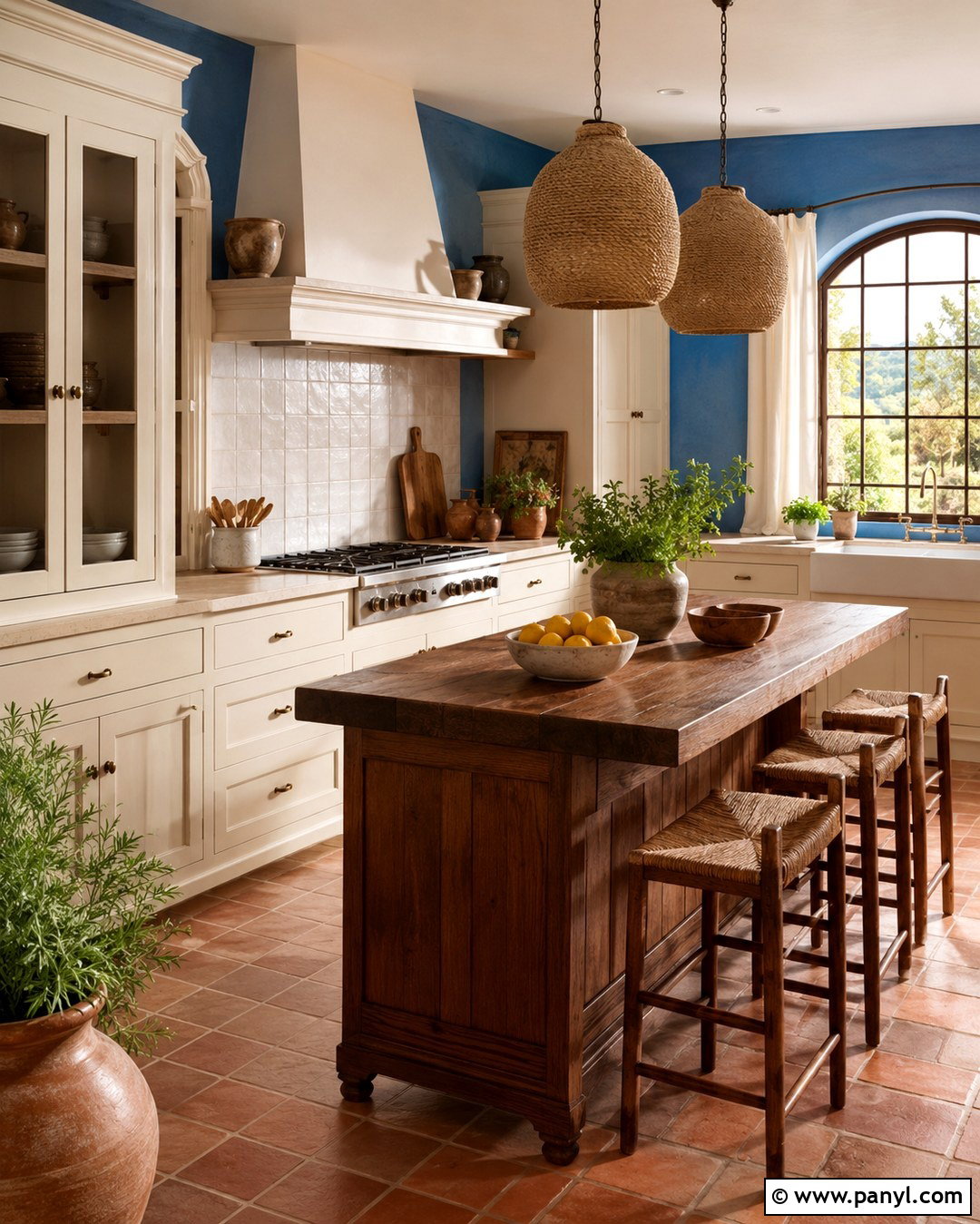 Cream Kitchen With Cerulean Blue Walls - 20 Cream Kitchen Blue Walls