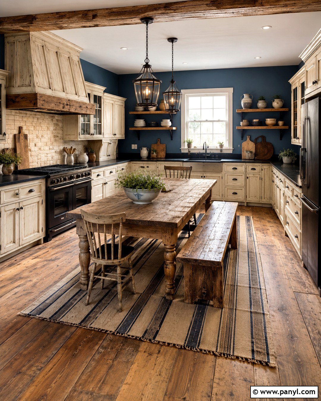 Cream Kitchen With Denim Blue Walls - 20 Cream Kitchen Blue Walls