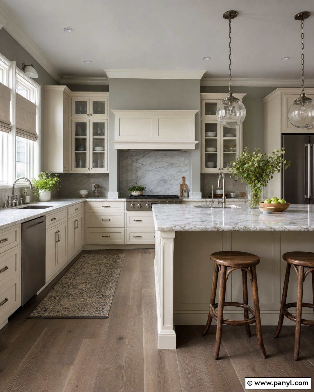 Cream Kitchen With Grey Marble Backsplash - 20 Cream Kitchen With Grey Walls