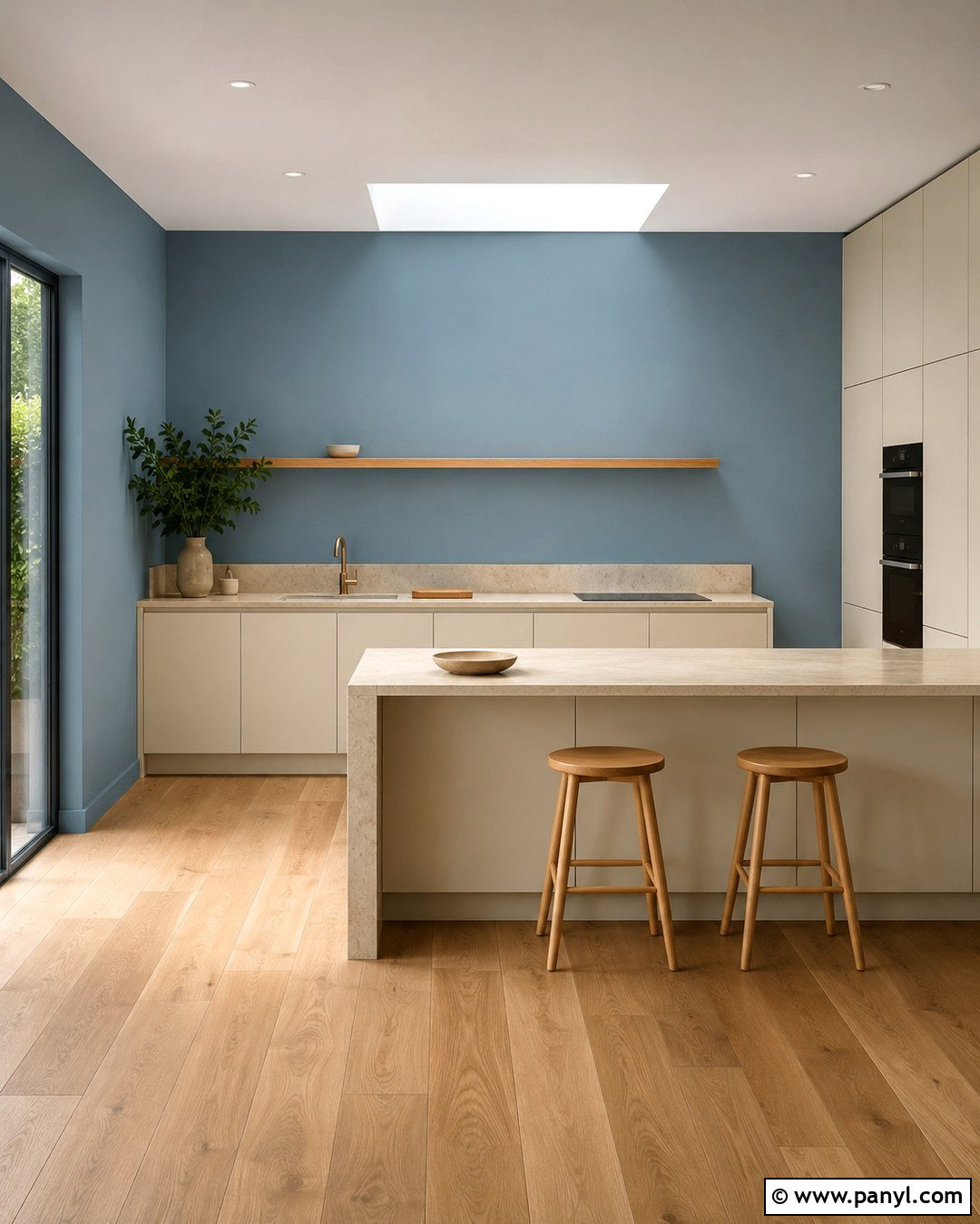 Cream Kitchen With Muted Blue Walls - 20 Cream Kitchen Blue Walls