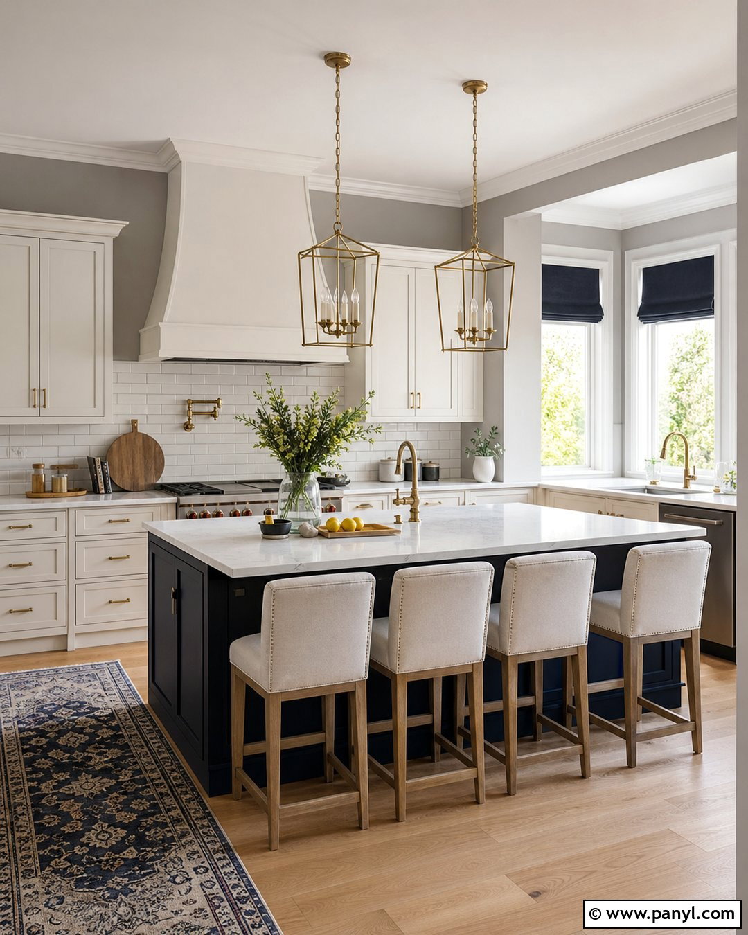 Cream Kitchen With Navy Blue Accents - 20 Cream Kitchen With Grey Walls