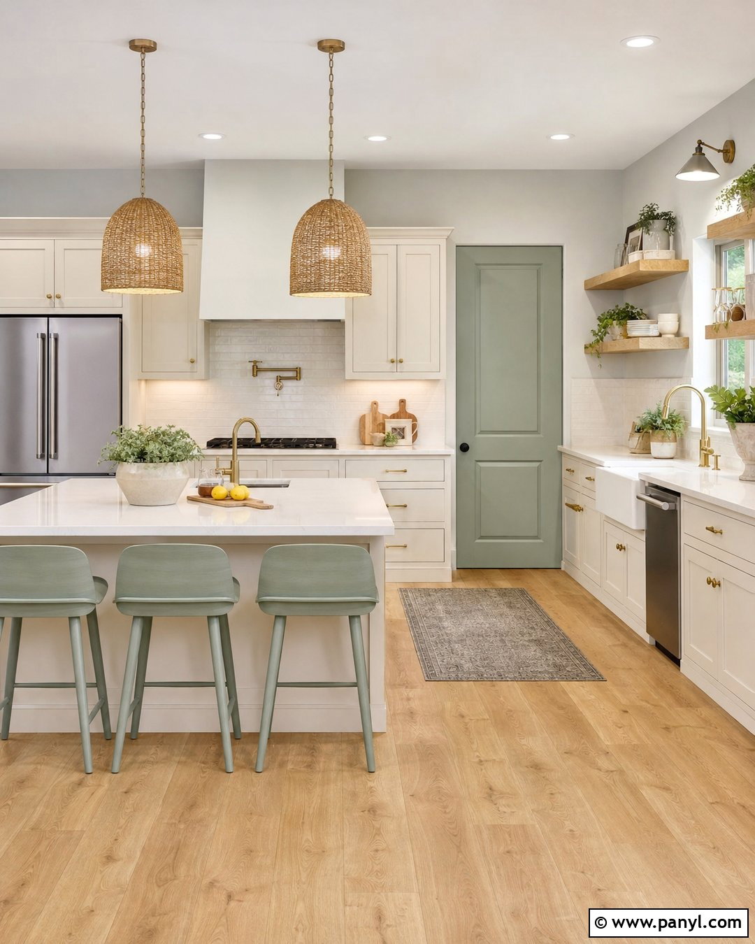 Cream Kitchen With Sage Green Accents - 20 Cream Kitchen With Grey Walls